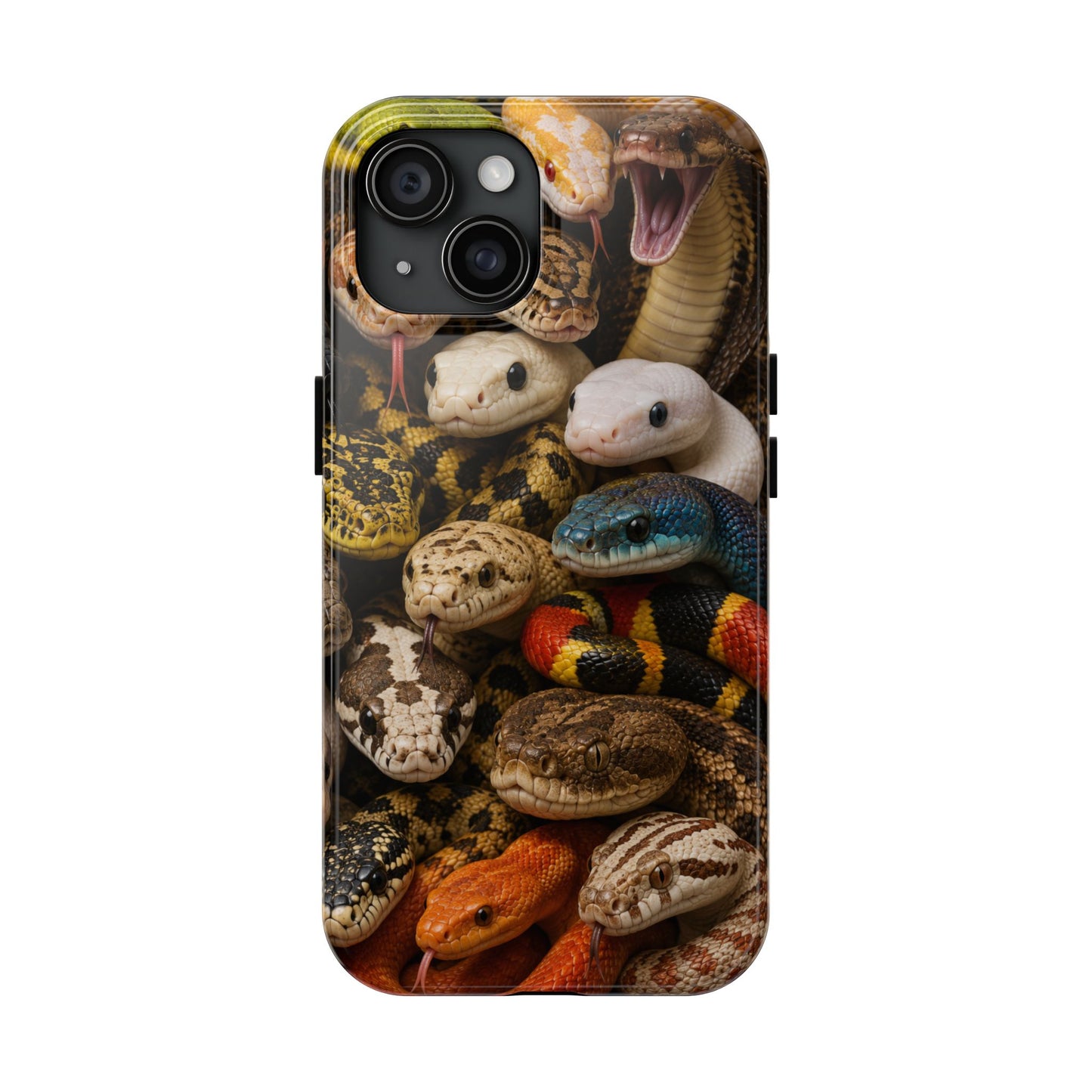 Snake Pattern Tough Phone Case — Colorful Snakes Protective Phone Cover