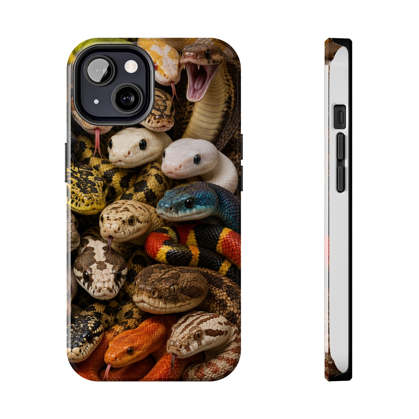 Snake Pattern Tough Phone Case — Colorful Snakes Protective Phone Cover