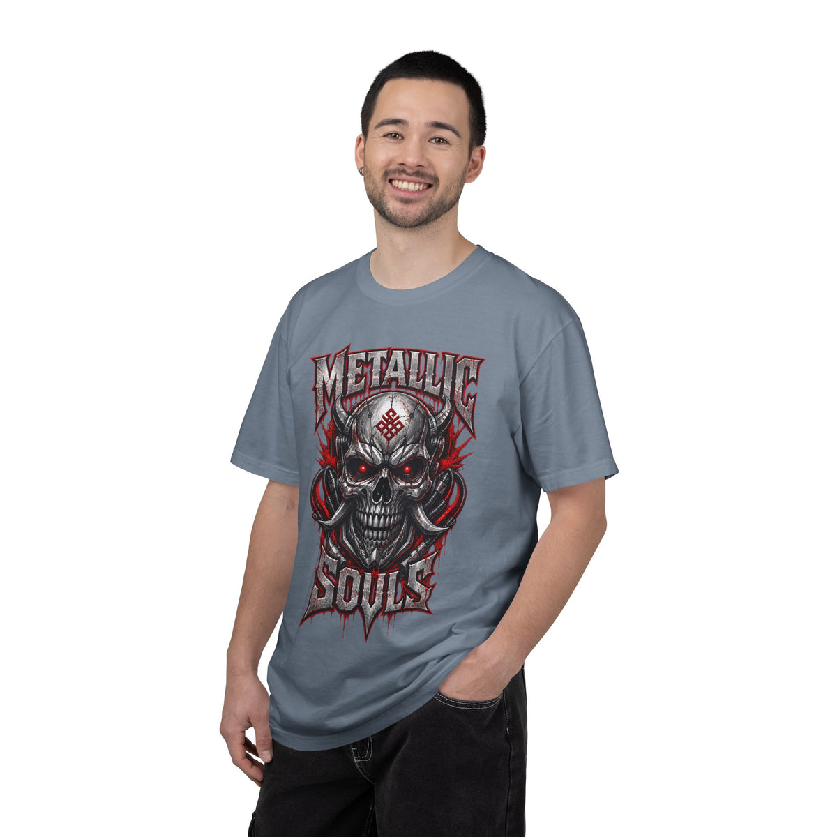 Metallic Souls Skull T-Shirt — Gothic Heavy Metal Band Tee