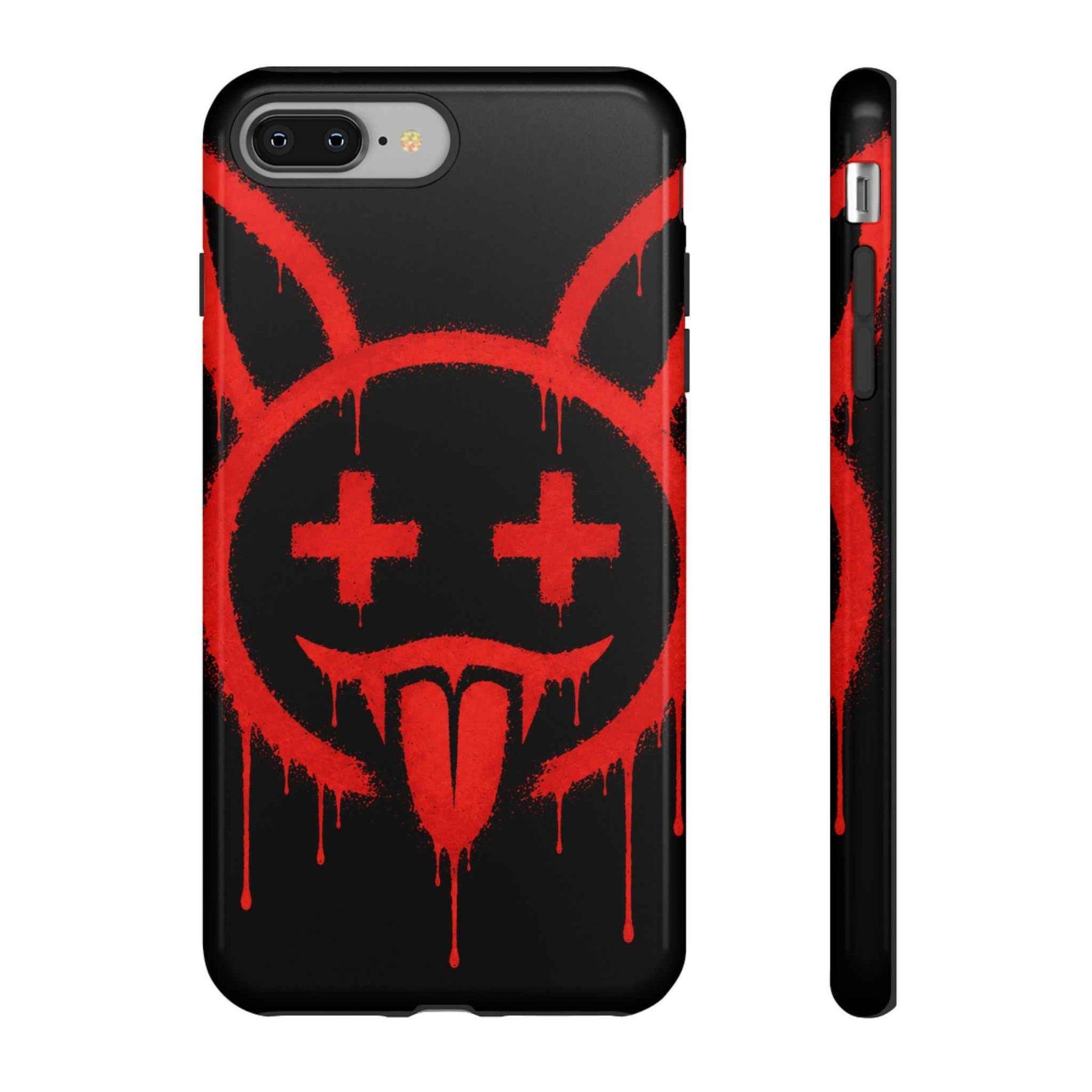 Phone Case - Metallic Souls Red Drip Smiley Graffiti Design