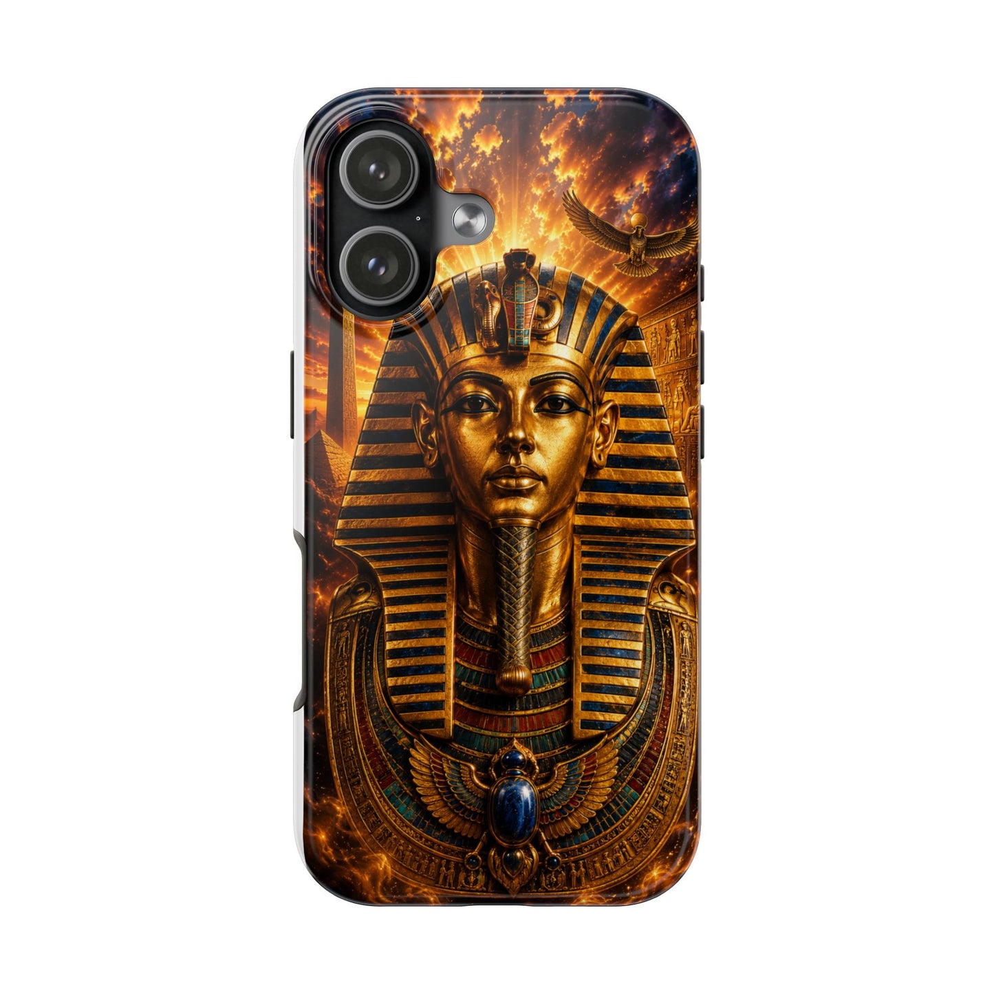 Egyptian Pharaoh Tough Phone Case — Protective Golden Tutankhamun Design