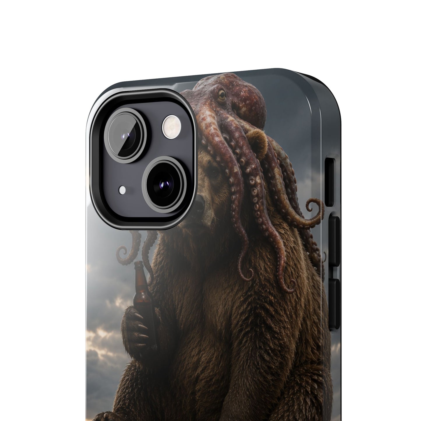 Tough Phone Case — Post‑Apocalyptic Bear with Octopus Helmet on Nuclear Bomb