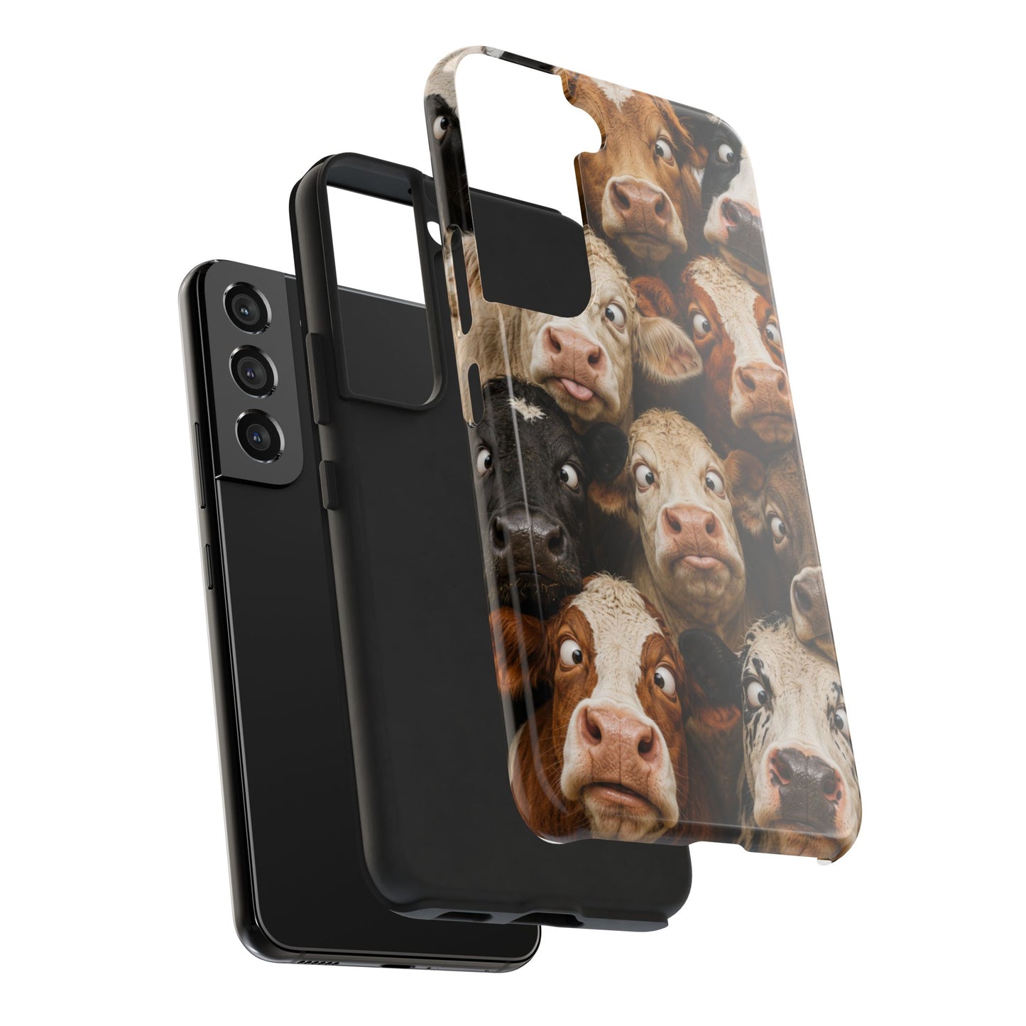 Cow Collage Tough Phone Case — Funny Farm Animal Protective Phone Cover
