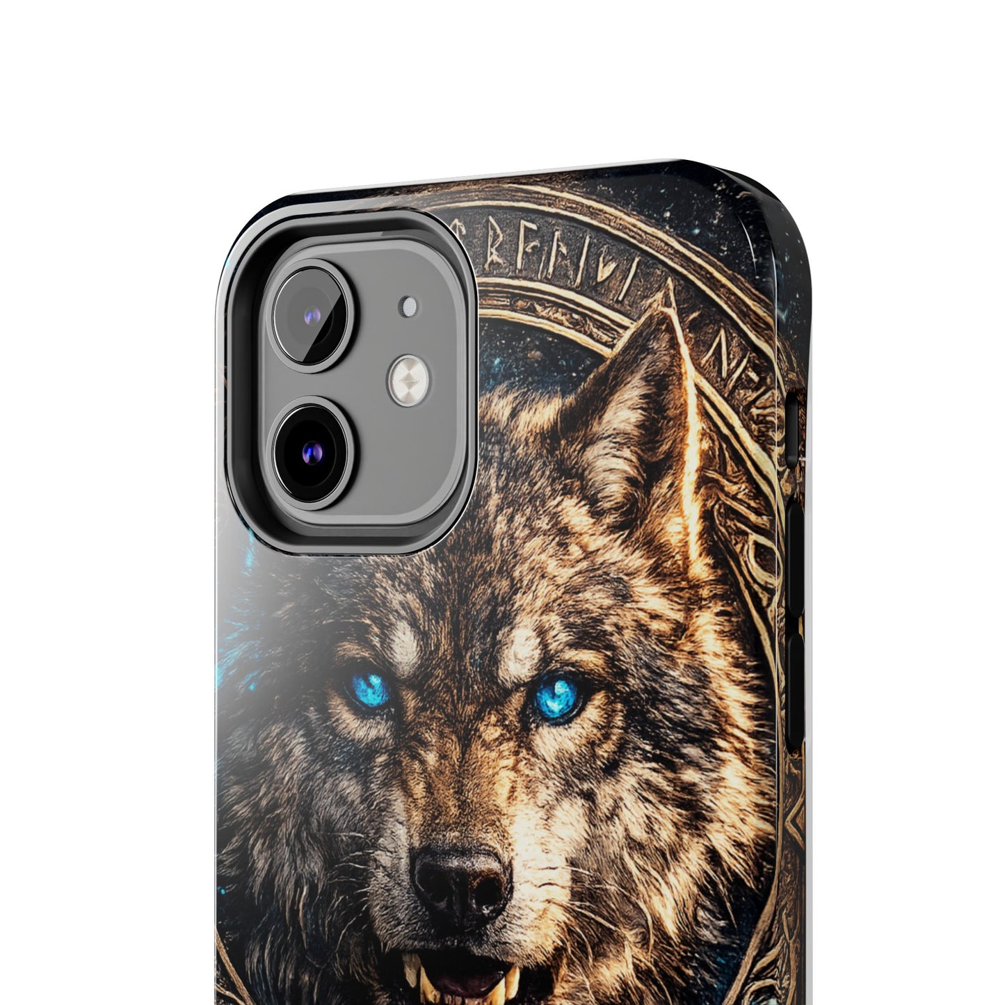 Wolf Pentagram Phone Case - Rugged Mystic Phone Cover with Glowing Blue Eyes