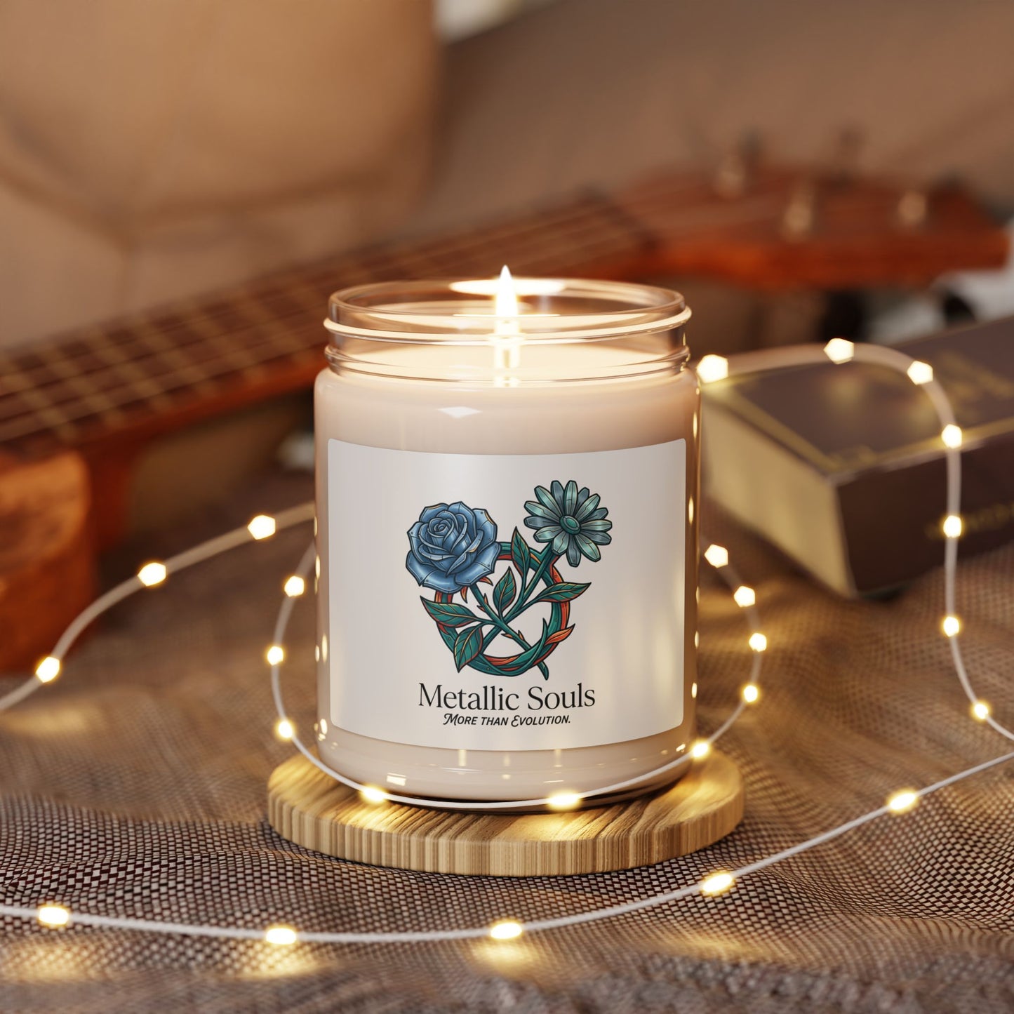 Birth Month Flower Candle, Personalized Botanical Line Art Soy Candle