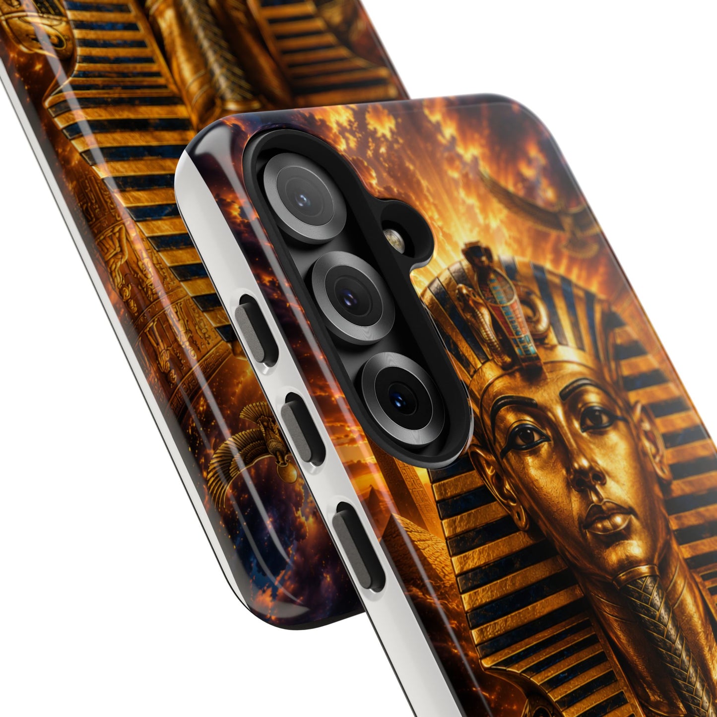 Egyptian Pharaoh Tough Phone Case — Protective Golden Tutankhamun Design