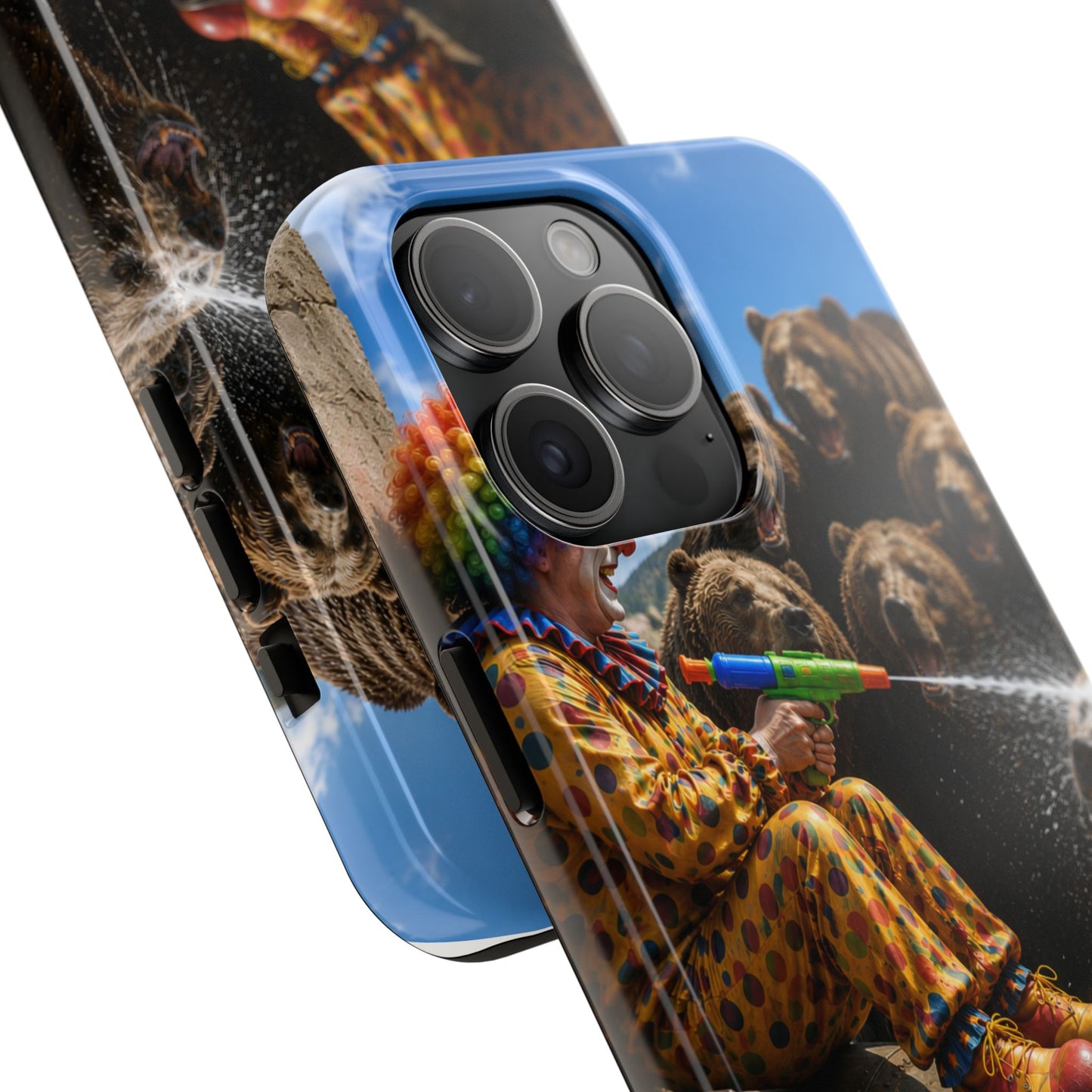 Tough Phone Case — Surreal Clown vs. Bears Protective Phone Cover