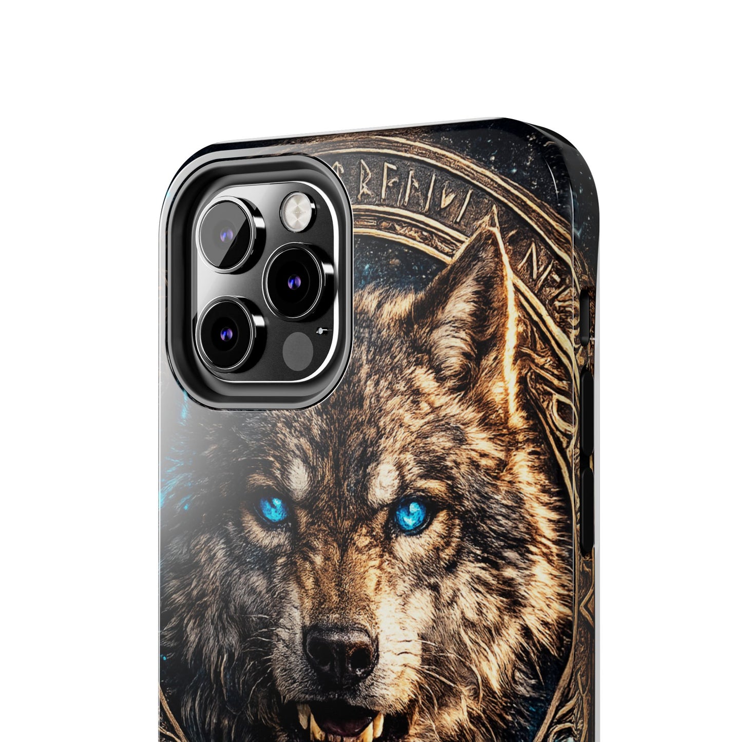 Wolf Pentagram Phone Case - Rugged Mystic Phone Cover with Glowing Blue Eyes