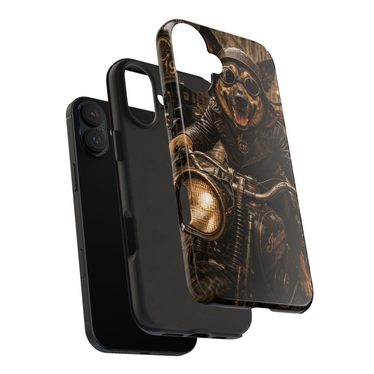 Phone Case — Biker Dog Riding Motorcycle Protective Tough Cover