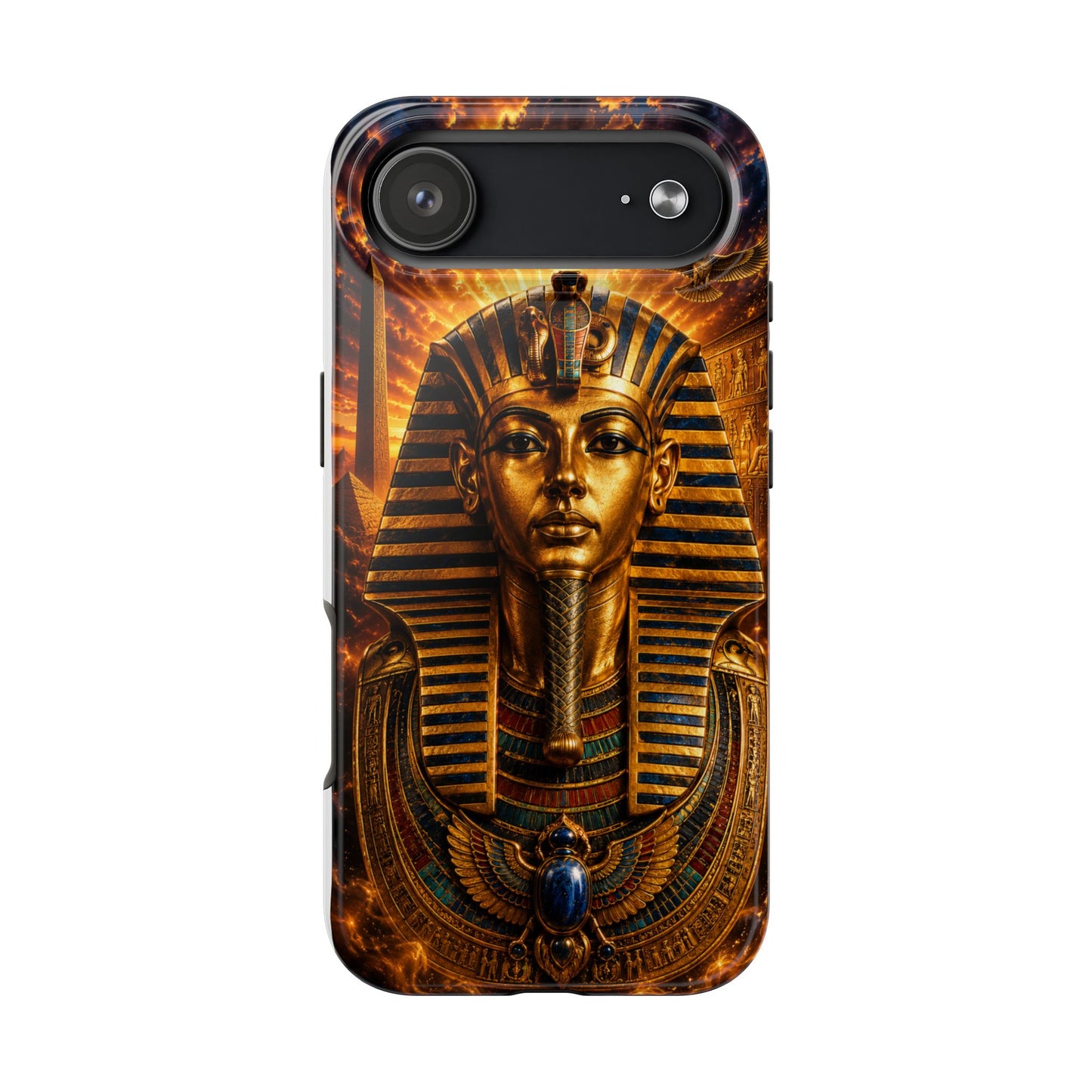Egyptian Pharaoh Tough Phone Case — Protective Golden Tutankhamun Design