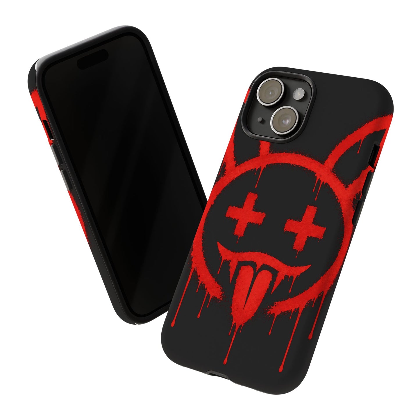 Phone Case - Metallic Souls Red Drip Smiley Graffiti Design