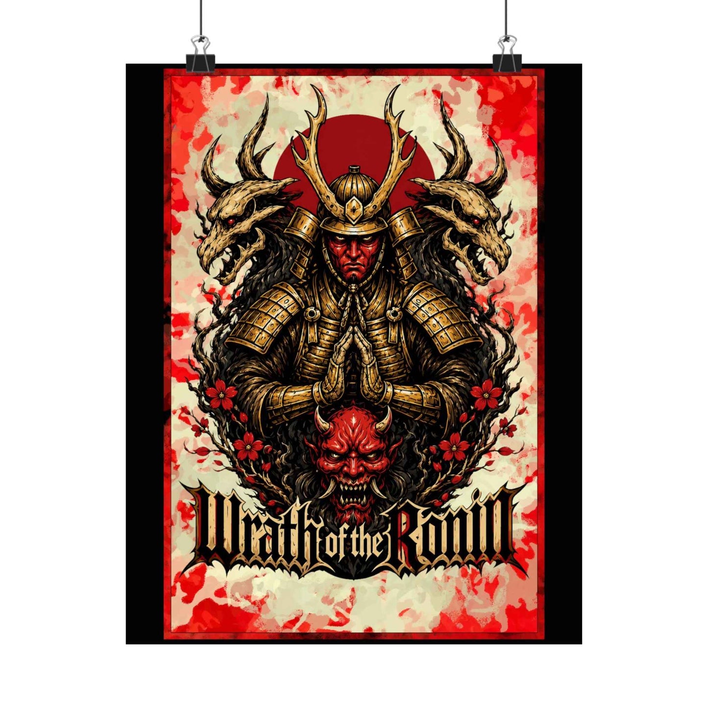 Samurai Wrath Poster — 'Wrath of the Ronin' Matte Vertical Art Print