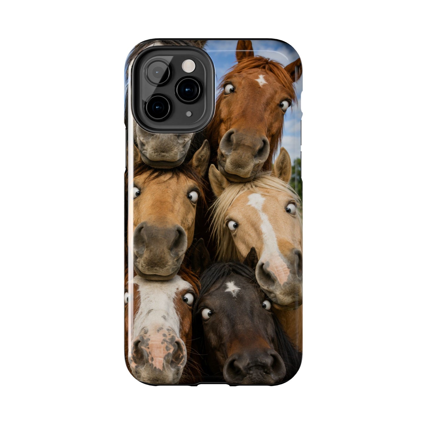 Horse Herd Phone Case — Funny Goofy Horses Tough Protective Cover