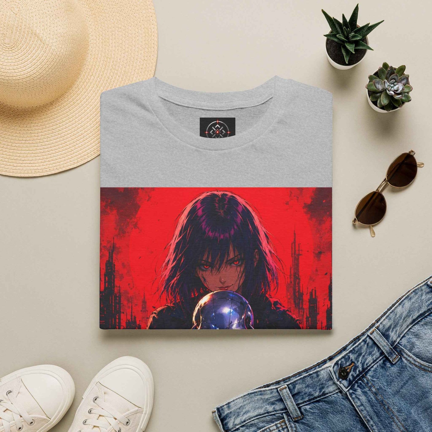 Metallic Souls Gothic Tee — Mystic Fortune Teller Anime Graphic T-Shirt
