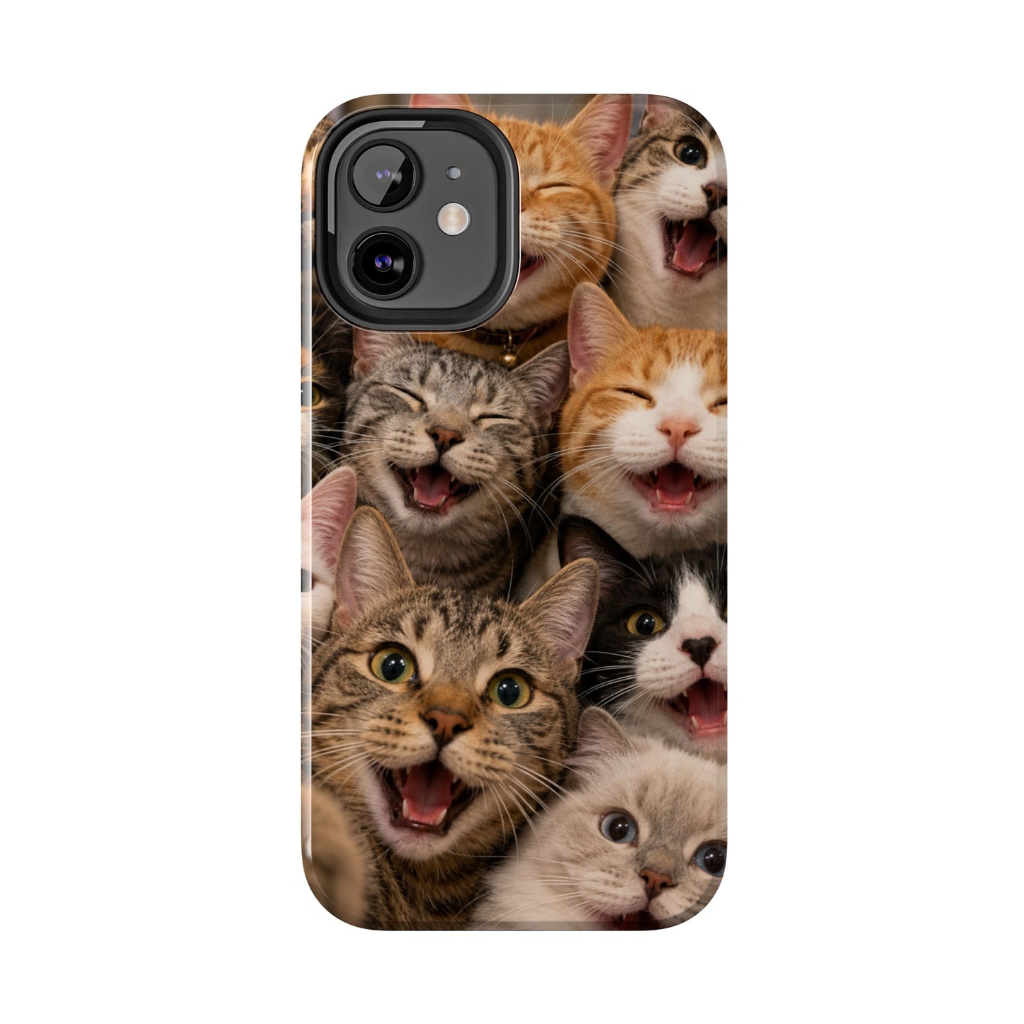Tough Smiling Cats Collage Phone Case – Cute Cat Faces for iPhone
