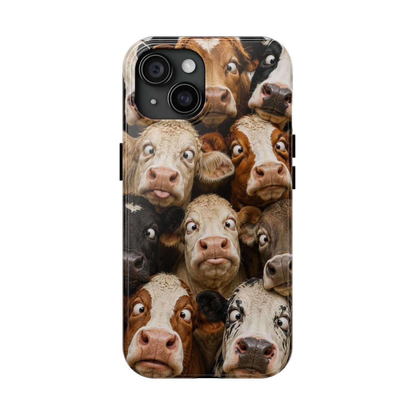 Cow Collage Tough Phone Case — Funny Farm Animal Protective Phone Cover