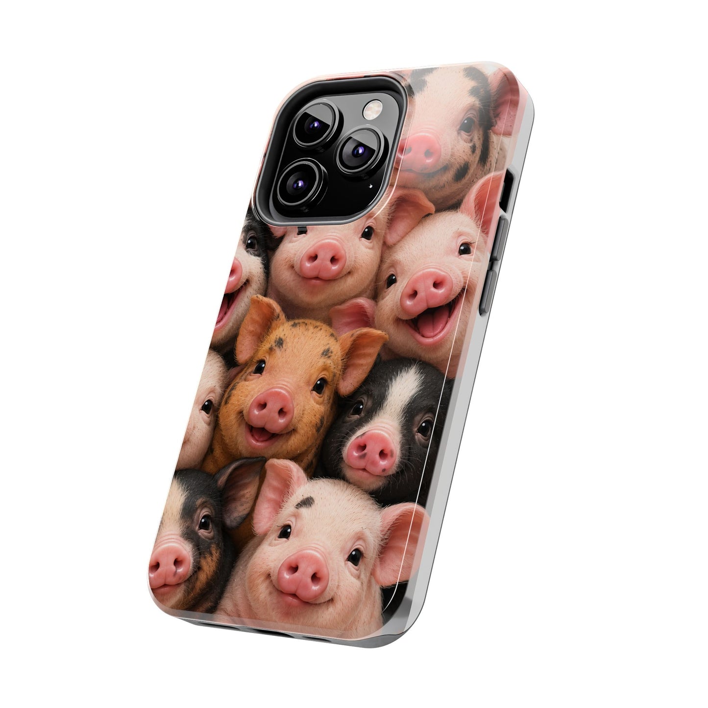 Pig Faces Tough Phone Case — Cute Farm Animal iPhone Protective Cover