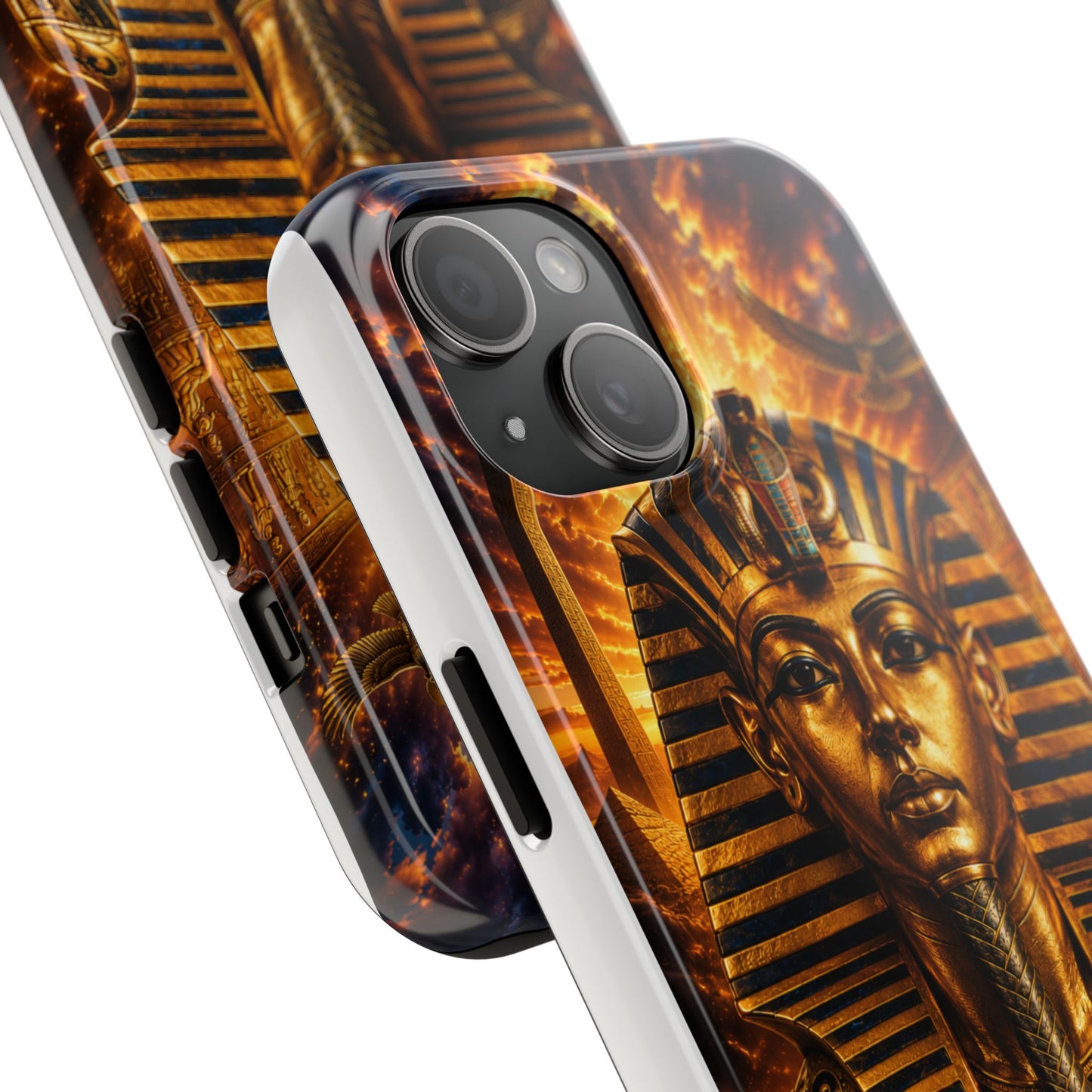 Egyptian Pharaoh Tough Phone Case — Protective Golden Tutankhamun Design
