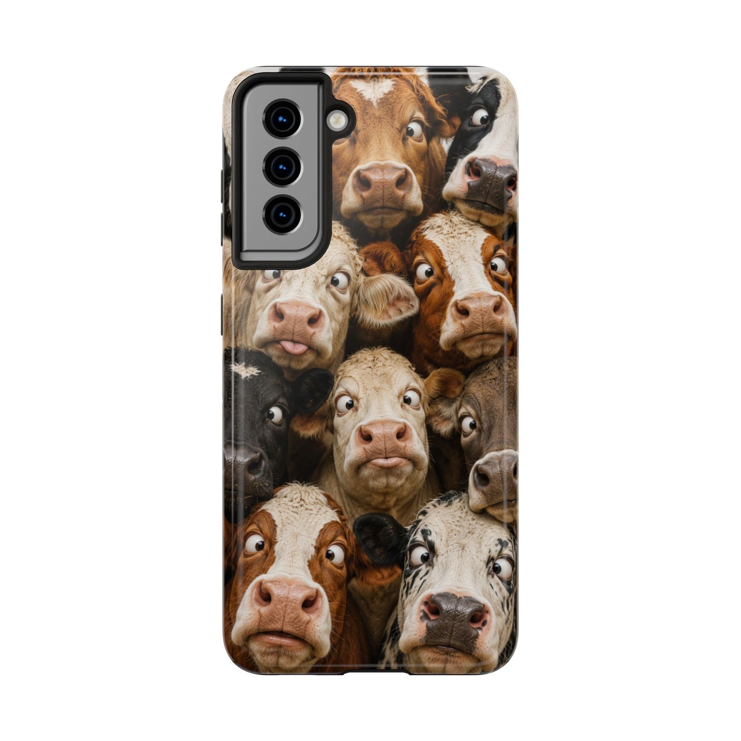 Cow Collage Tough Phone Case — Funny Farm Animal Protective Phone Cover