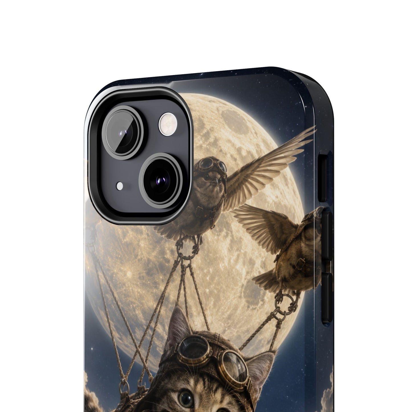 Cat Pilot Phone Case — Adventure Kitty Moonlit Flight Tough Protection