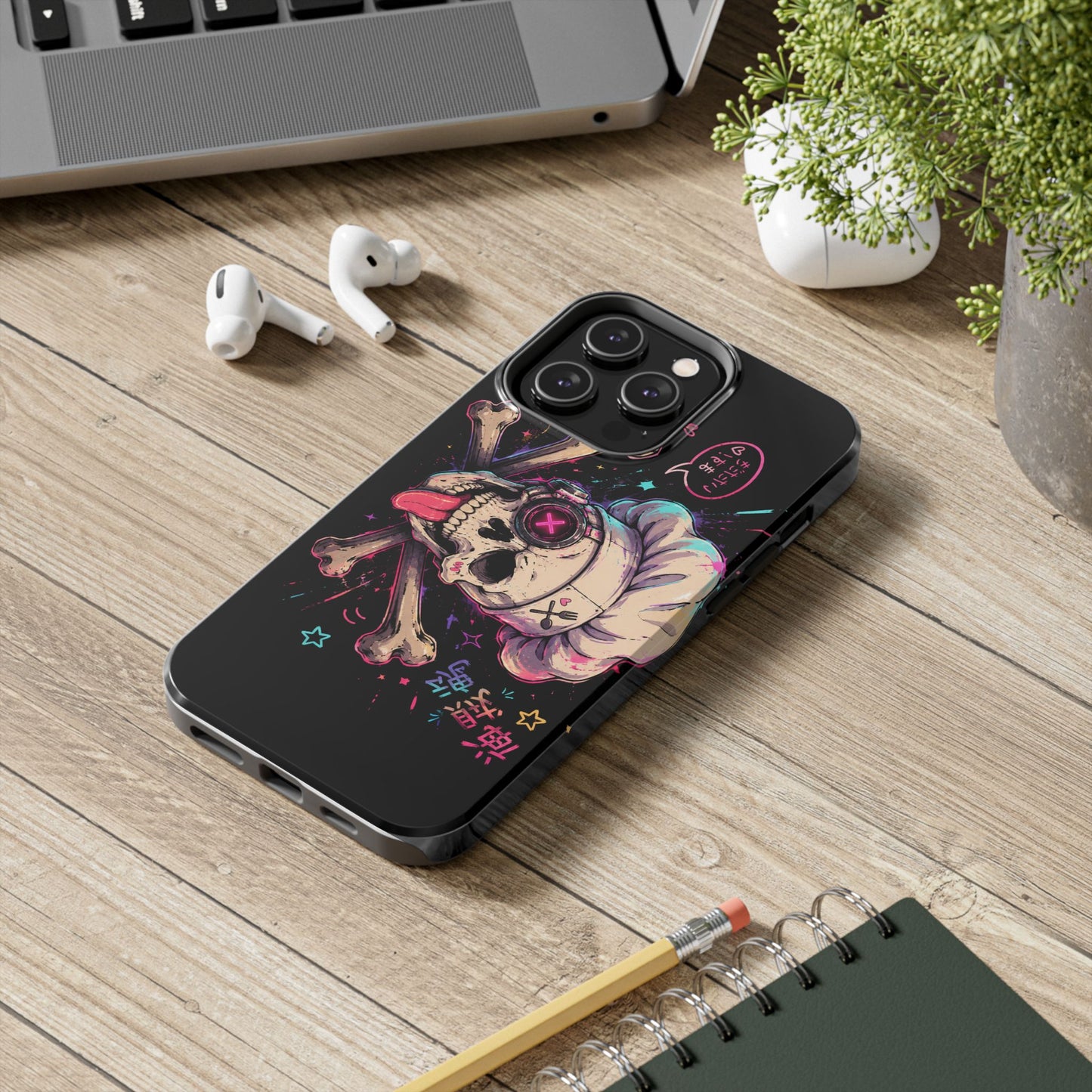 Skull & Crossbones Tough Phone Case — Neon Kawaii Punk Protection