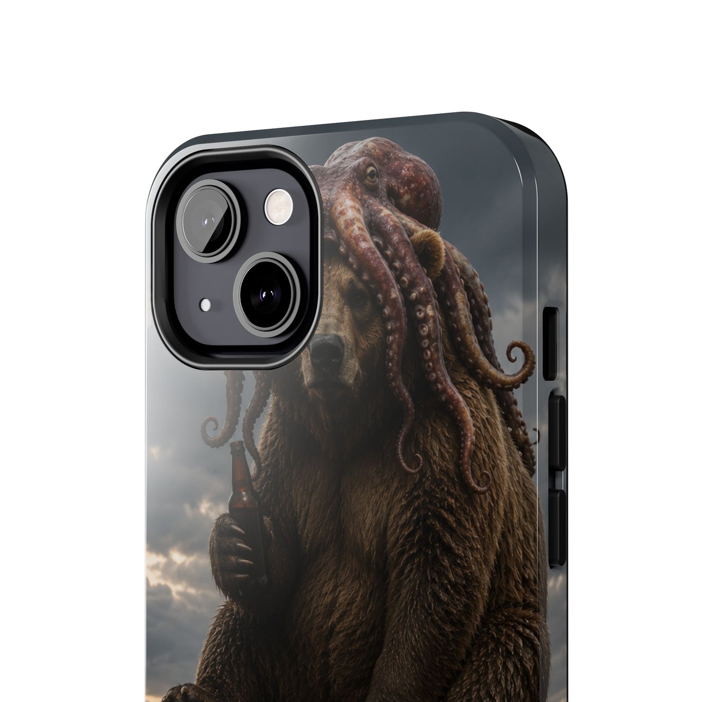 Tough Phone Case — Post‑Apocalyptic Bear with Octopus Helmet on Nuclear Bomb