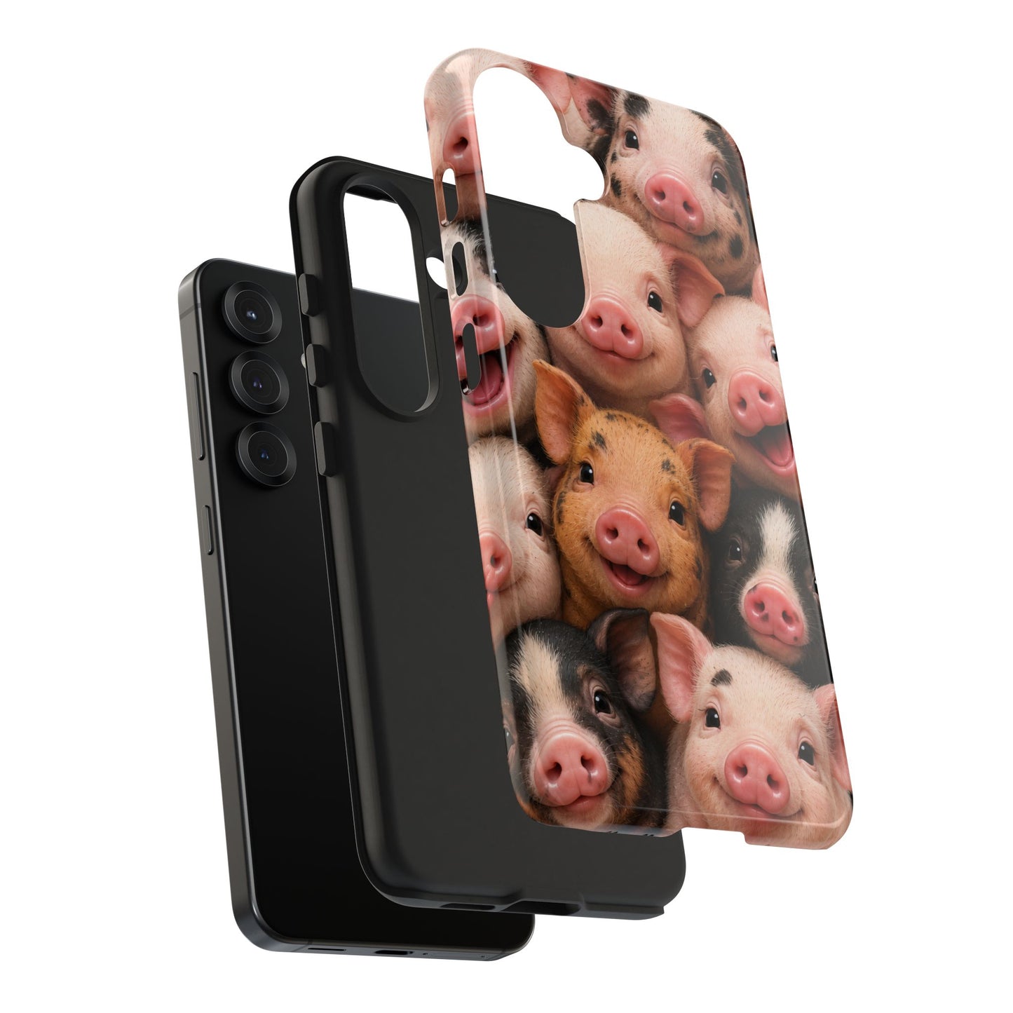 Pig Faces Tough Phone Case — Cute Farm Animal iPhone Protective Cover