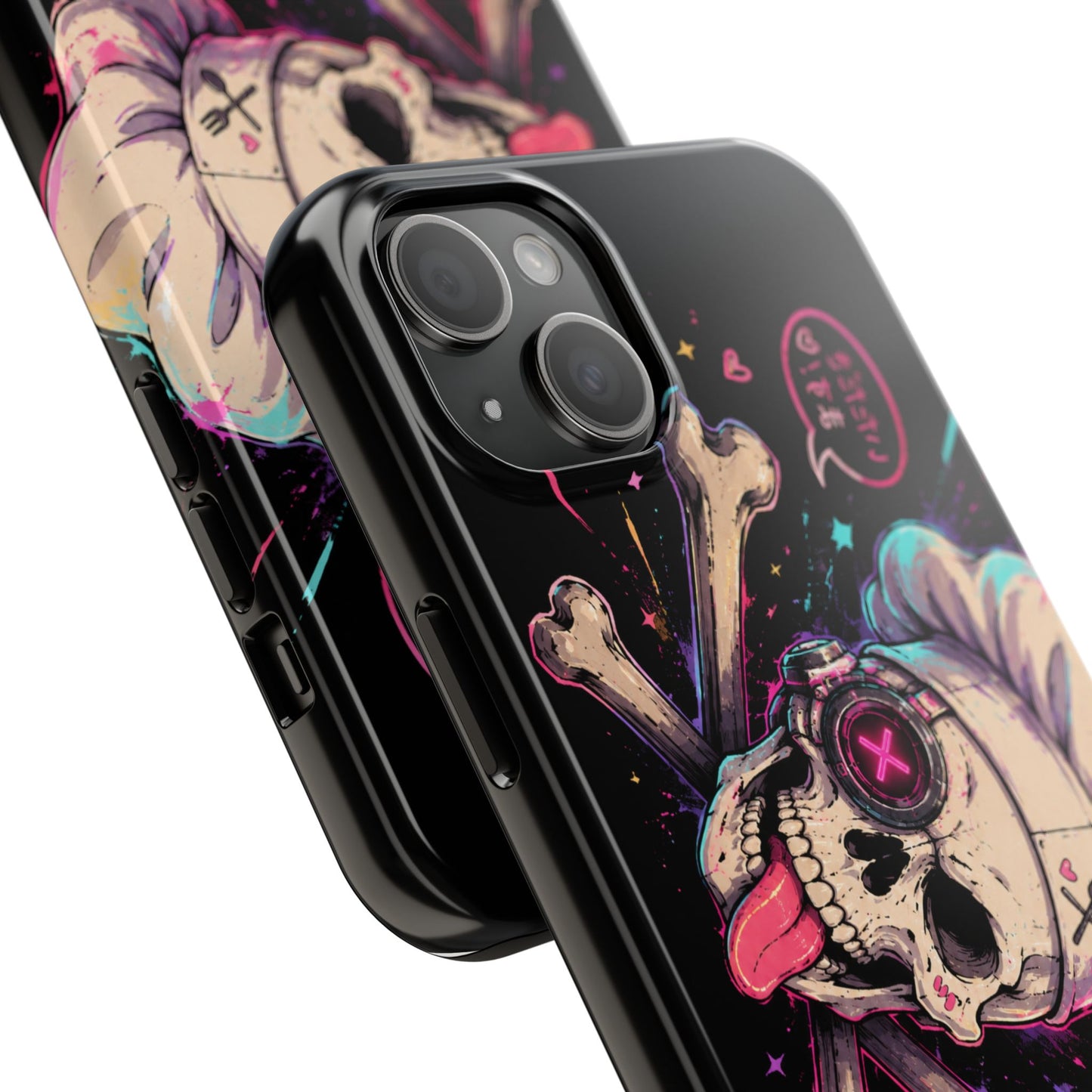 Skull & Crossbones Tough Phone Case — Neon Kawaii Punk Protection