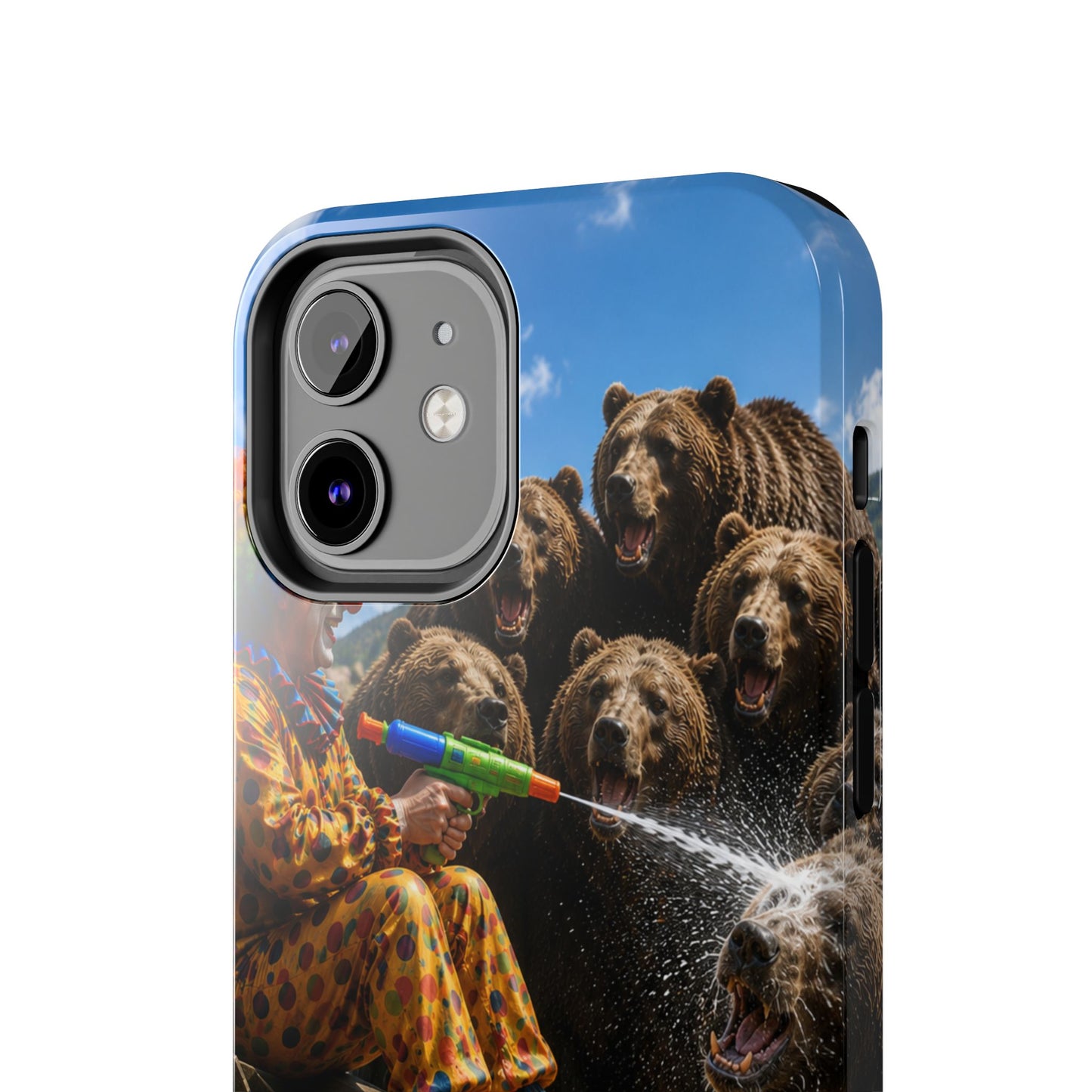 Tough Phone Case — Surreal Clown vs. Bears Protective Phone Cover