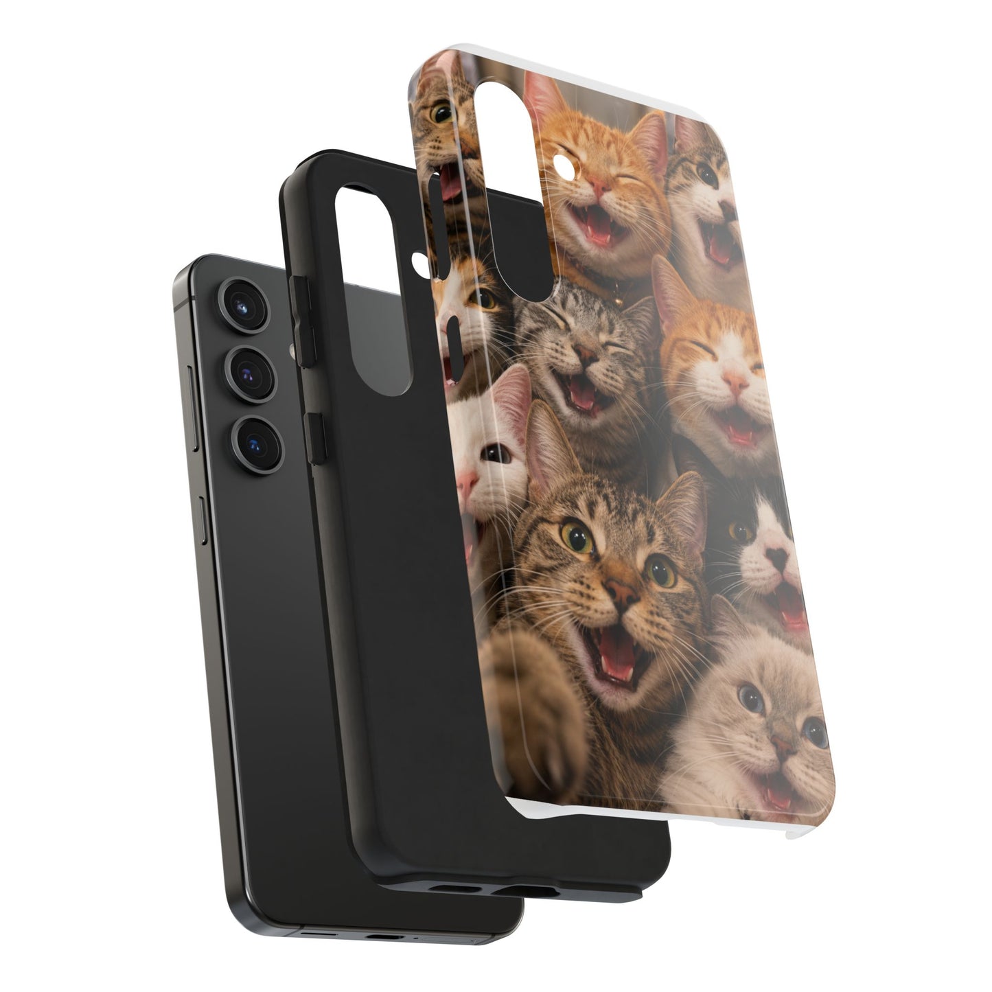 Tough Smiling Cats Collage Phone Case – Cute Cat Faces for iPhone