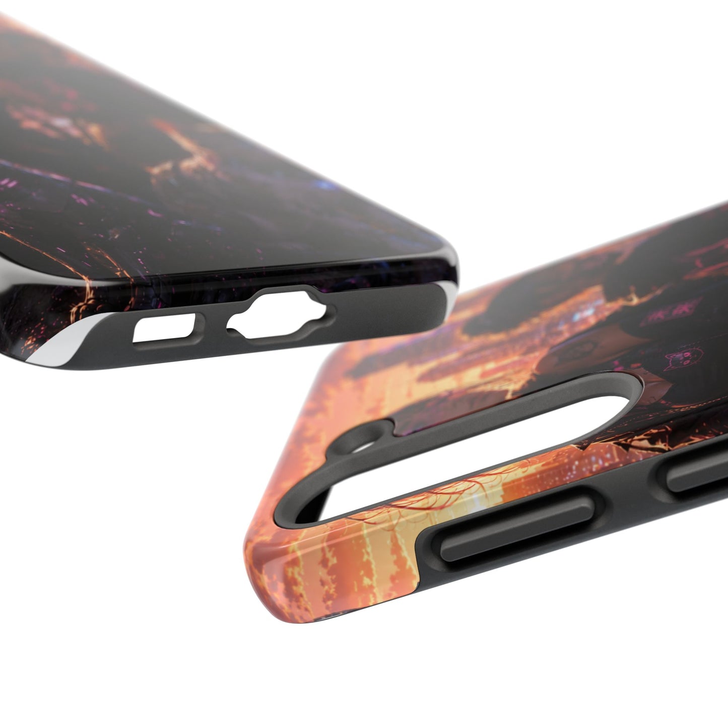 Cyberpunk Pack: Tough Phone Case with Neon Panther & City Sunset