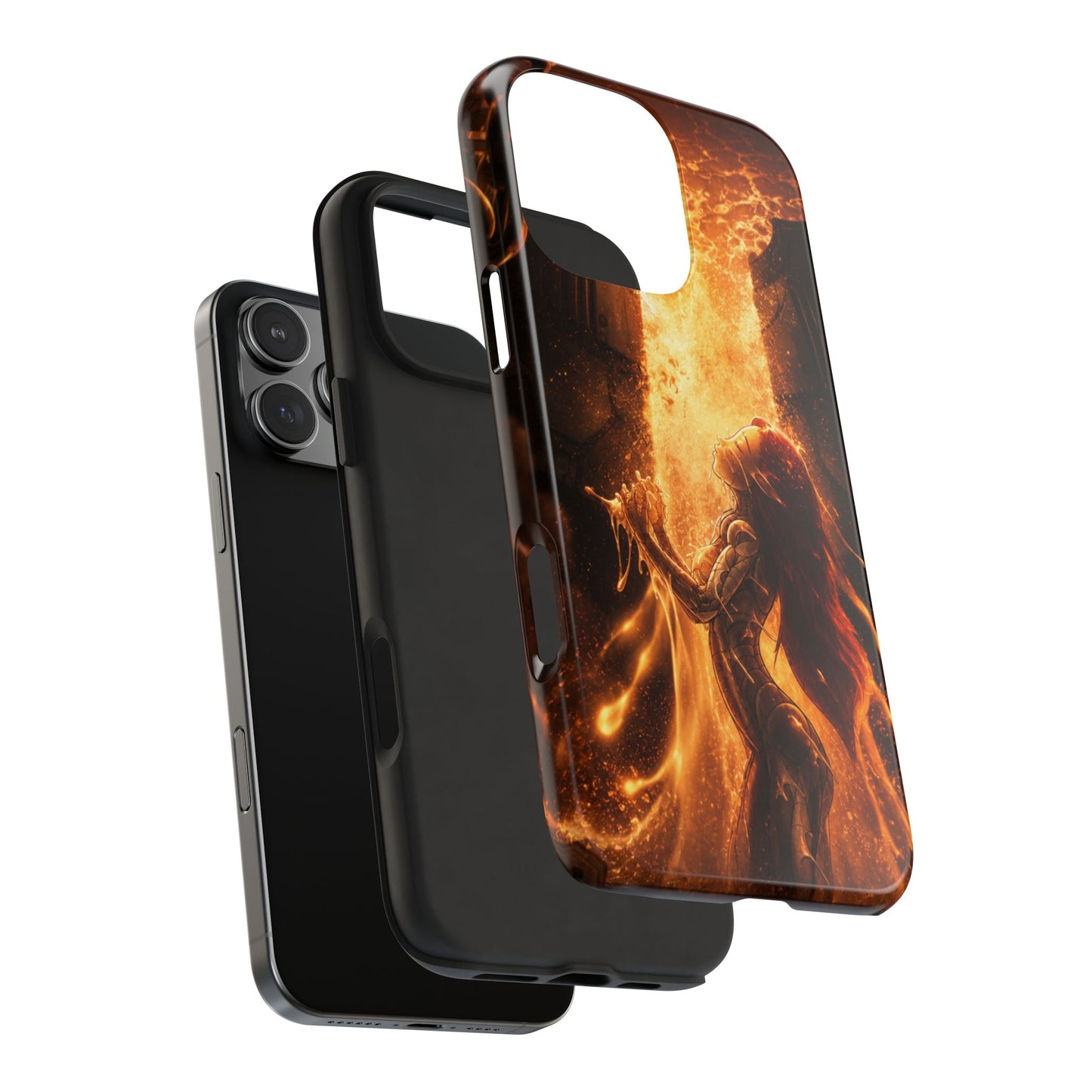 Fiery Phoenix Phone Case — Tough Protective iPhone Cover with Flame Warrior Art