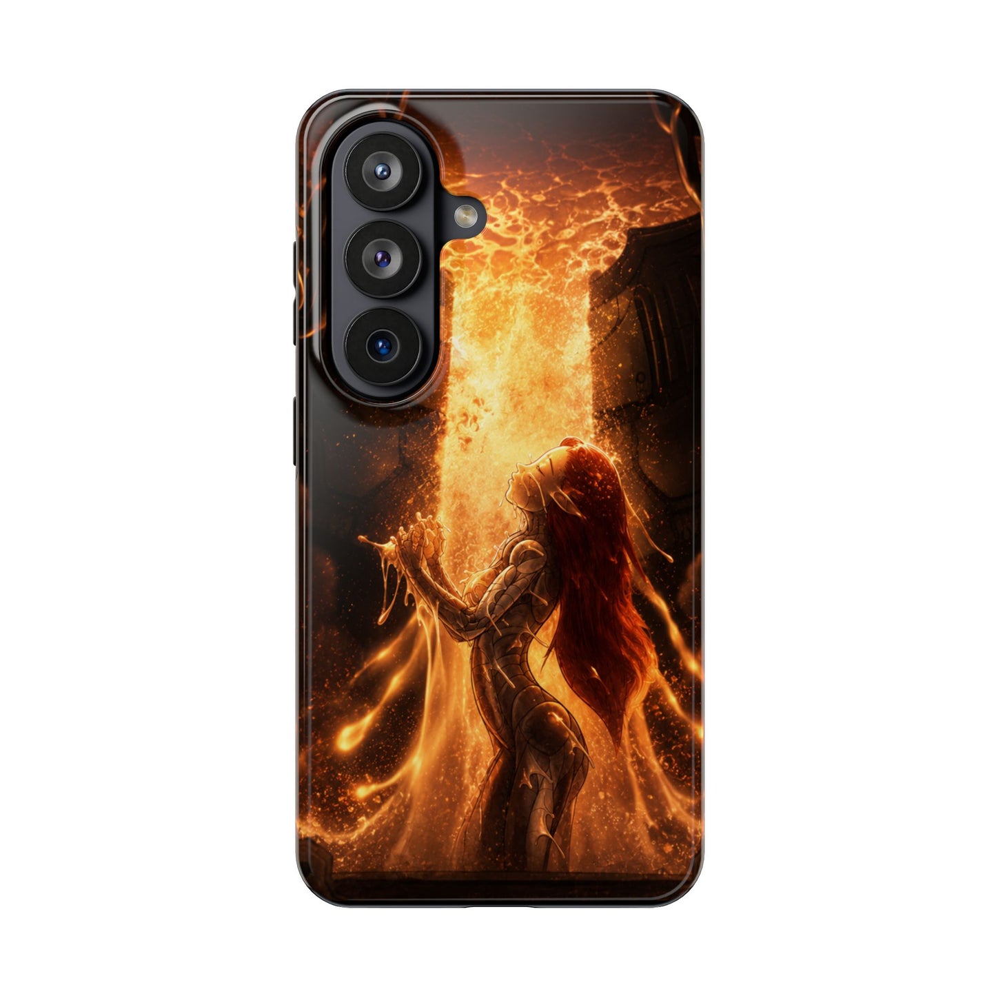 Fiery Phoenix Phone Case — Tough Protective iPhone Cover with Flame Warrior Art