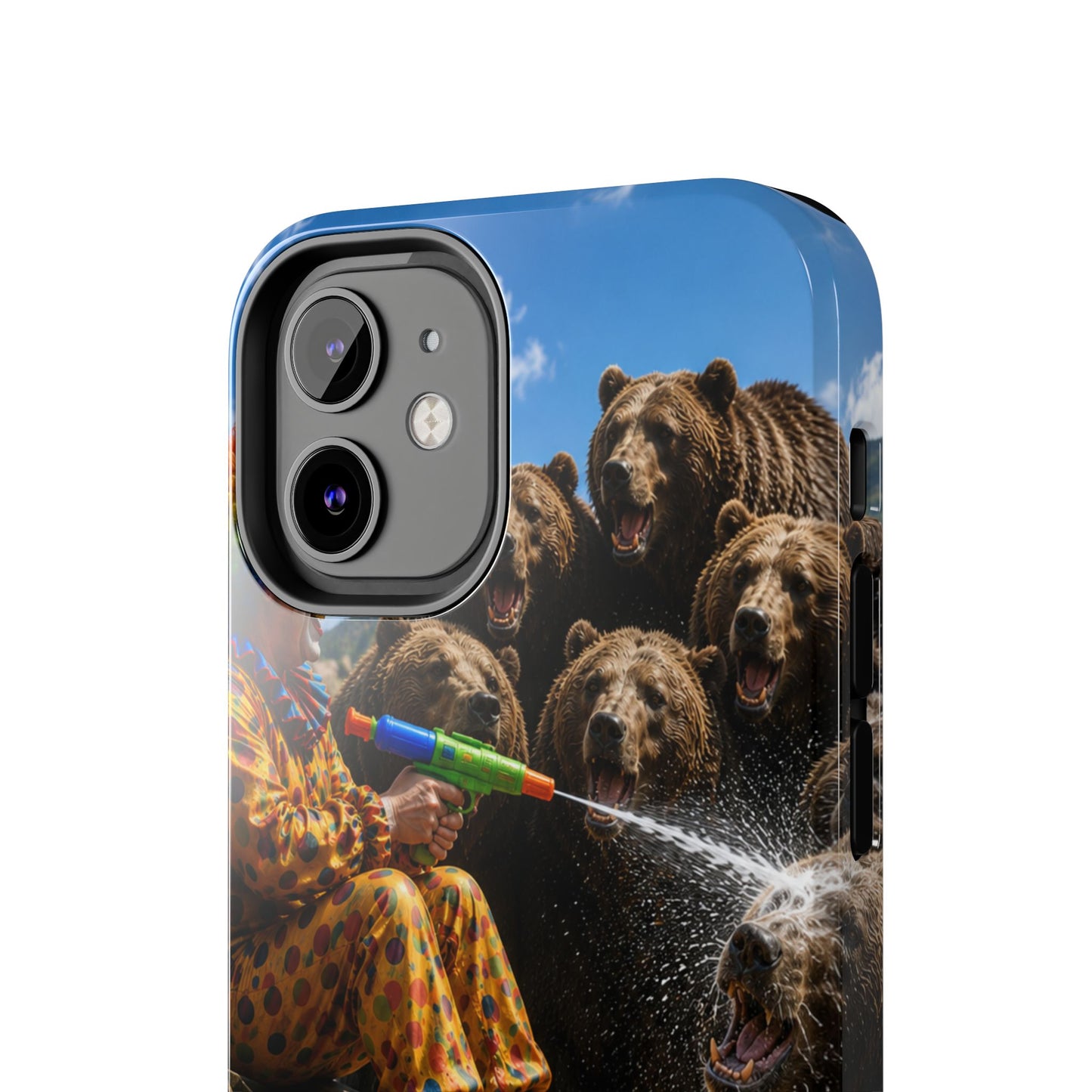 Tough Phone Case — Surreal Clown vs. Bears Protective Phone Cover