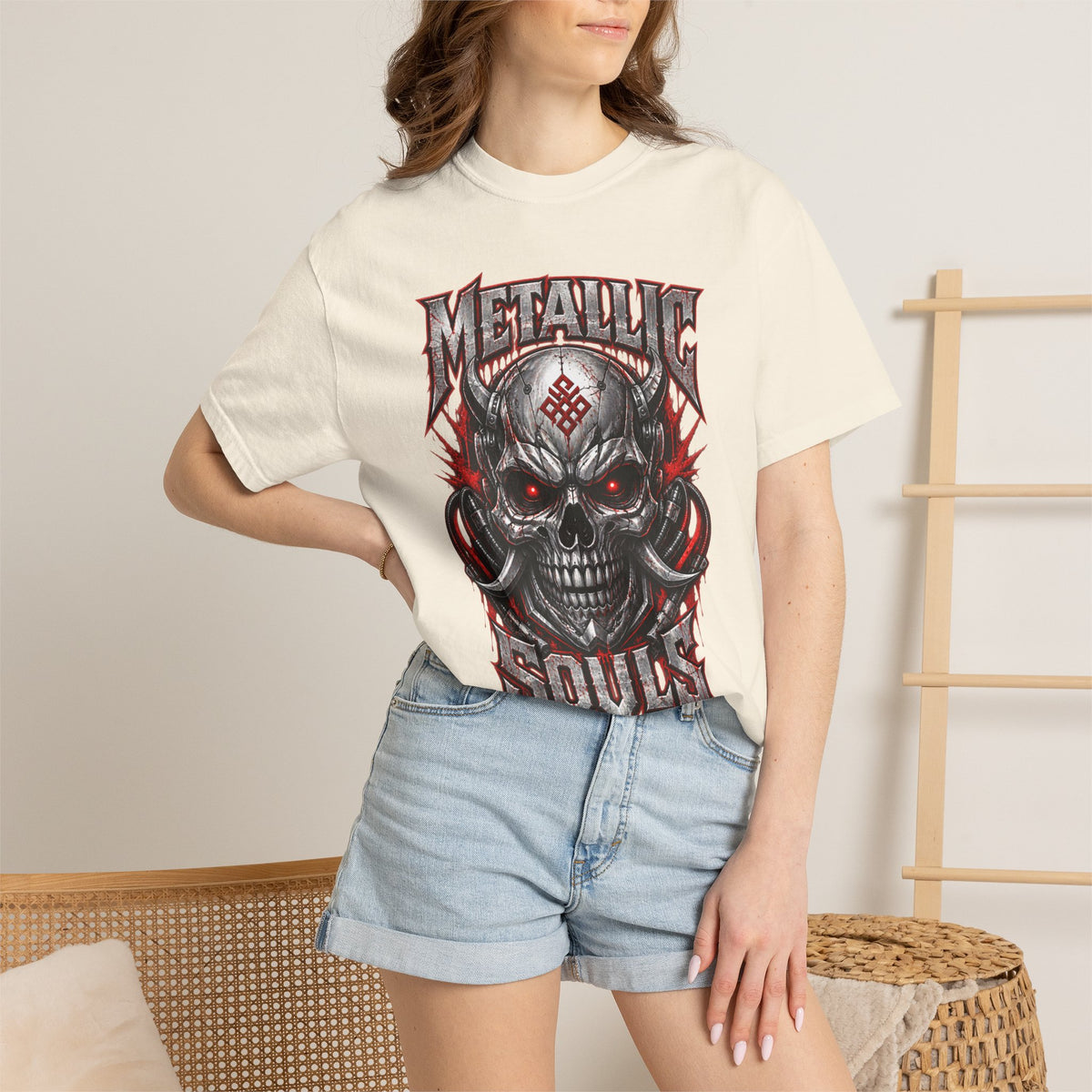 Metallic Souls Skull T-Shirt — Gothic Heavy Metal Band Tee