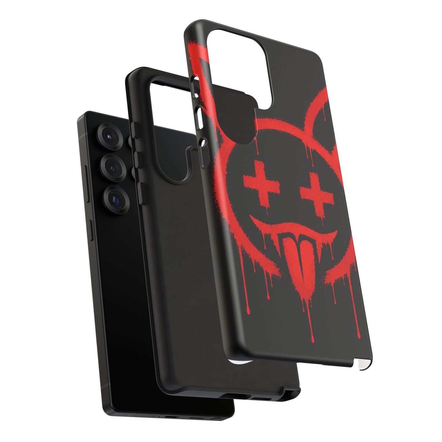 Phone Case - Metallic Souls Red Drip Smiley Graffiti Design