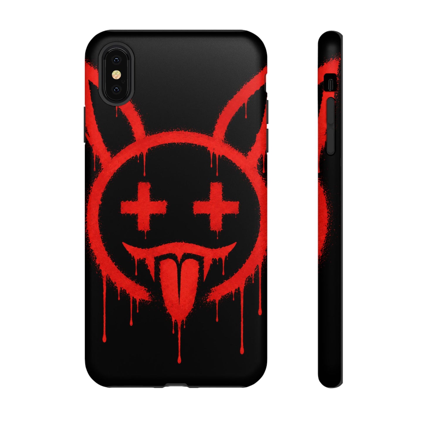 Phone Case - Metallic Souls Red Drip Smiley Graffiti Design