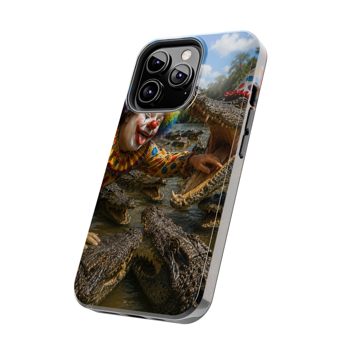 Creepy Clown Alligator Tough Phone Case — Horror Phone Cover for Scary Fans