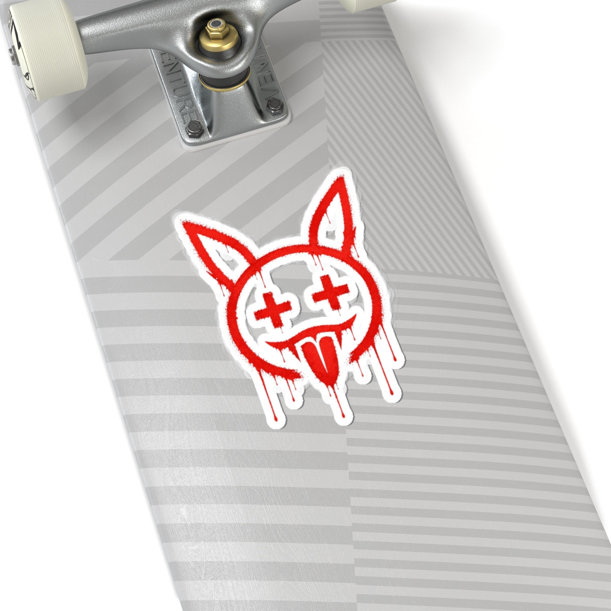 Metallic Souls Graffiti Bunny Vinyl Sticker — Red Cyberpunk Decal