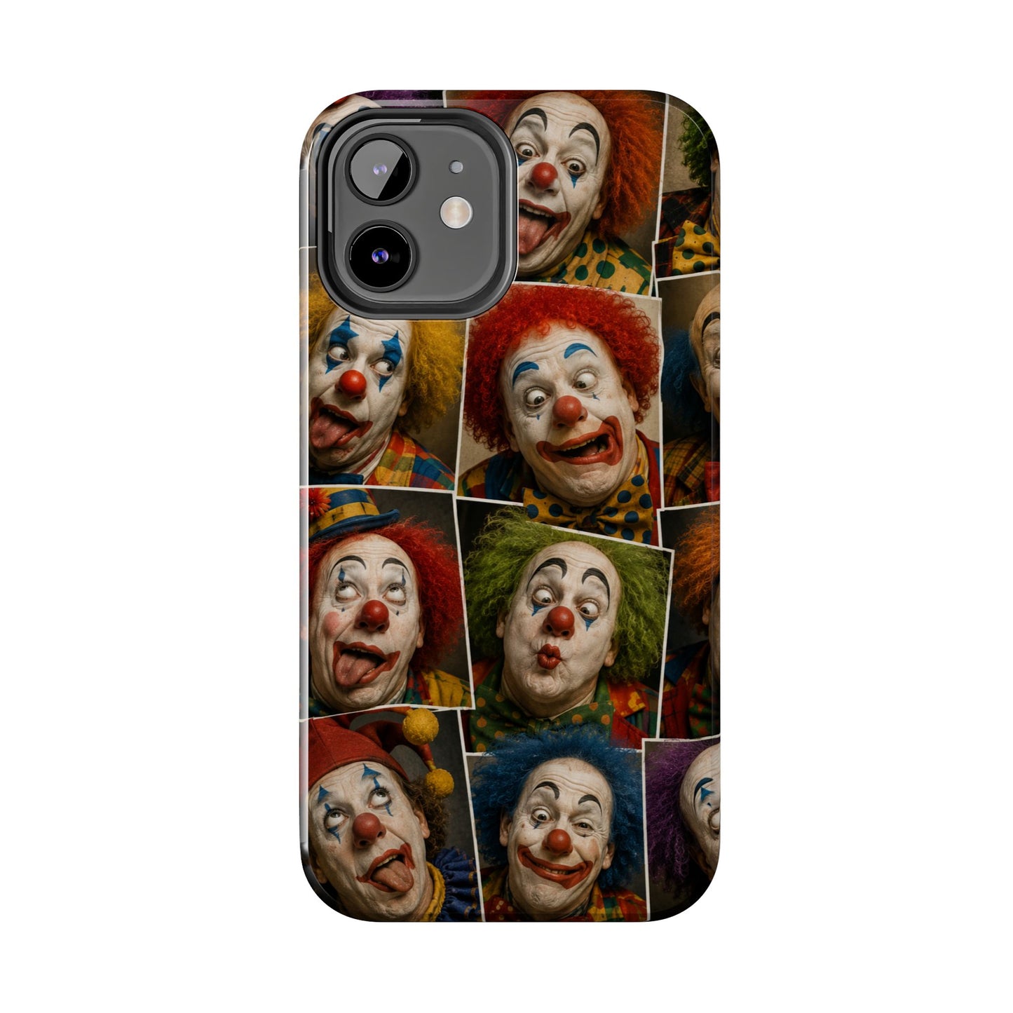 Clown Collage Tough Phone Case — Retro Carnival Horror Pattern