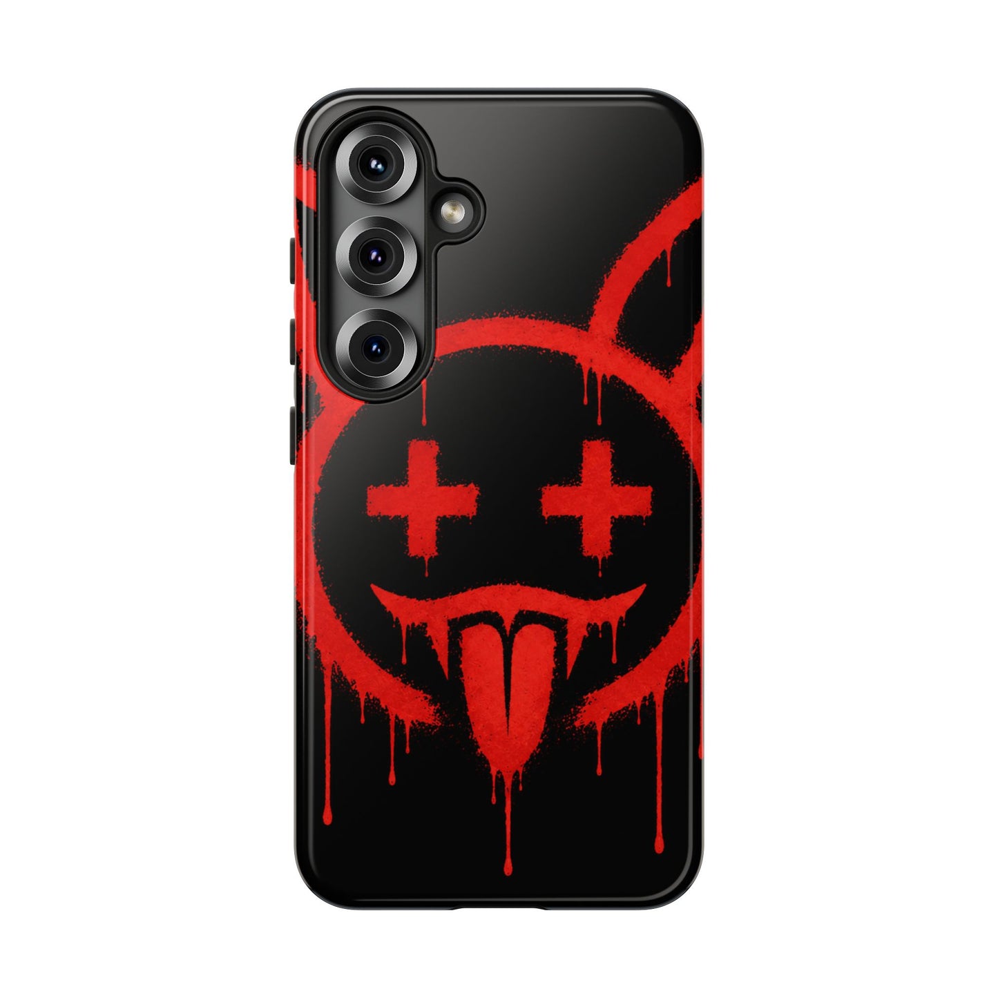 Phone Case - Metallic Souls Red Drip Smiley Graffiti Design