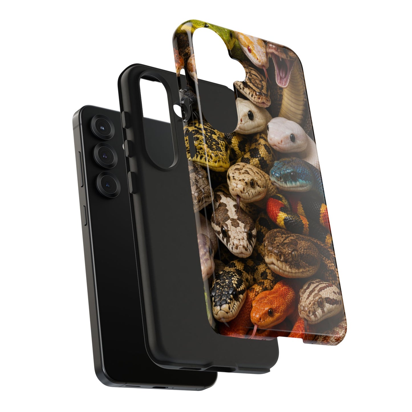 Snake Pattern Tough Phone Case — Colorful Snakes Protective Phone Cover