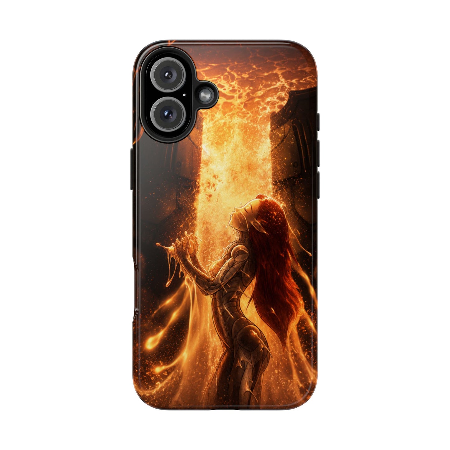 Fiery Phoenix Phone Case — Tough Protective iPhone Cover with Flame Warrior Art