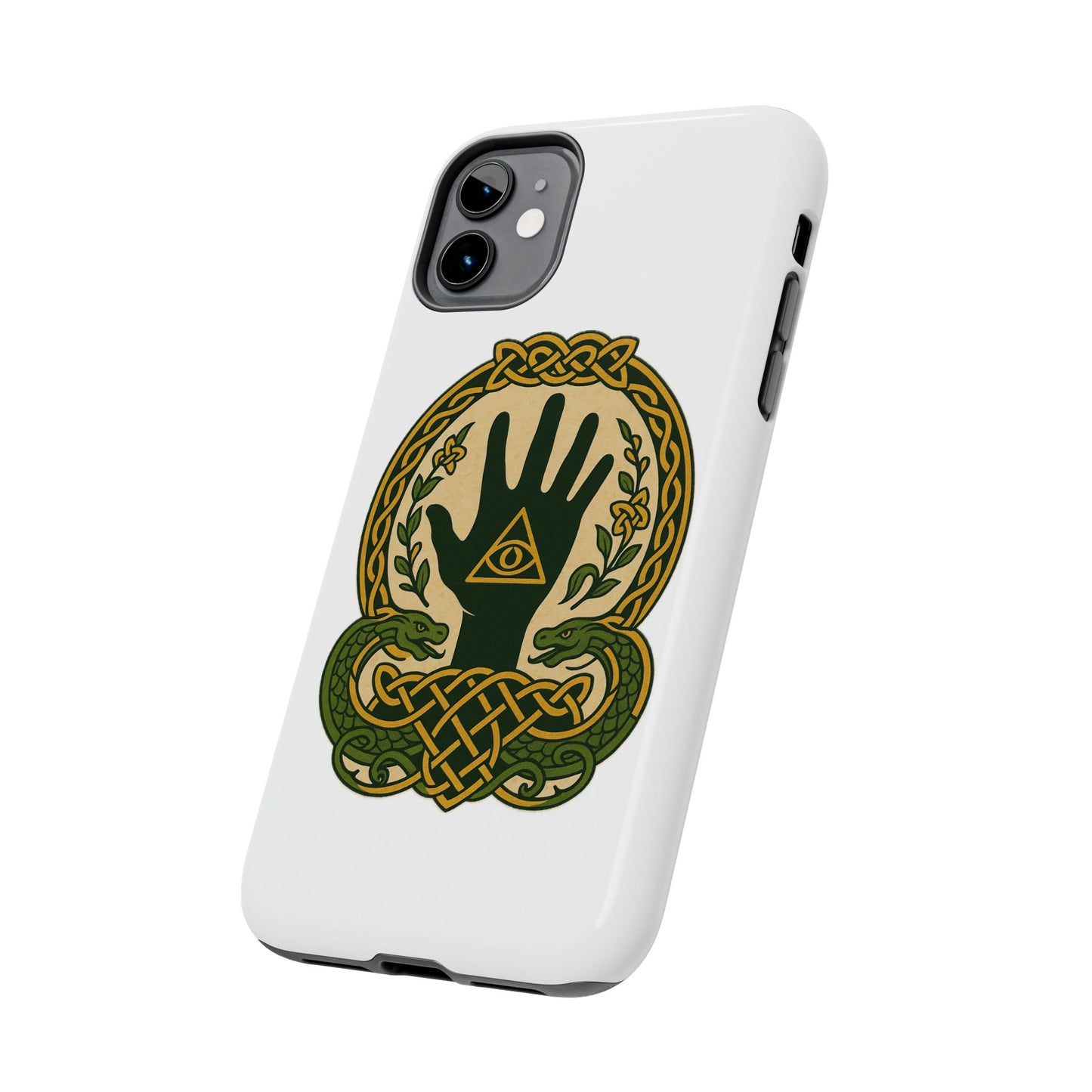 Celtic Eye of Providence Tough Phone Case — Protective Mythic Hand Design