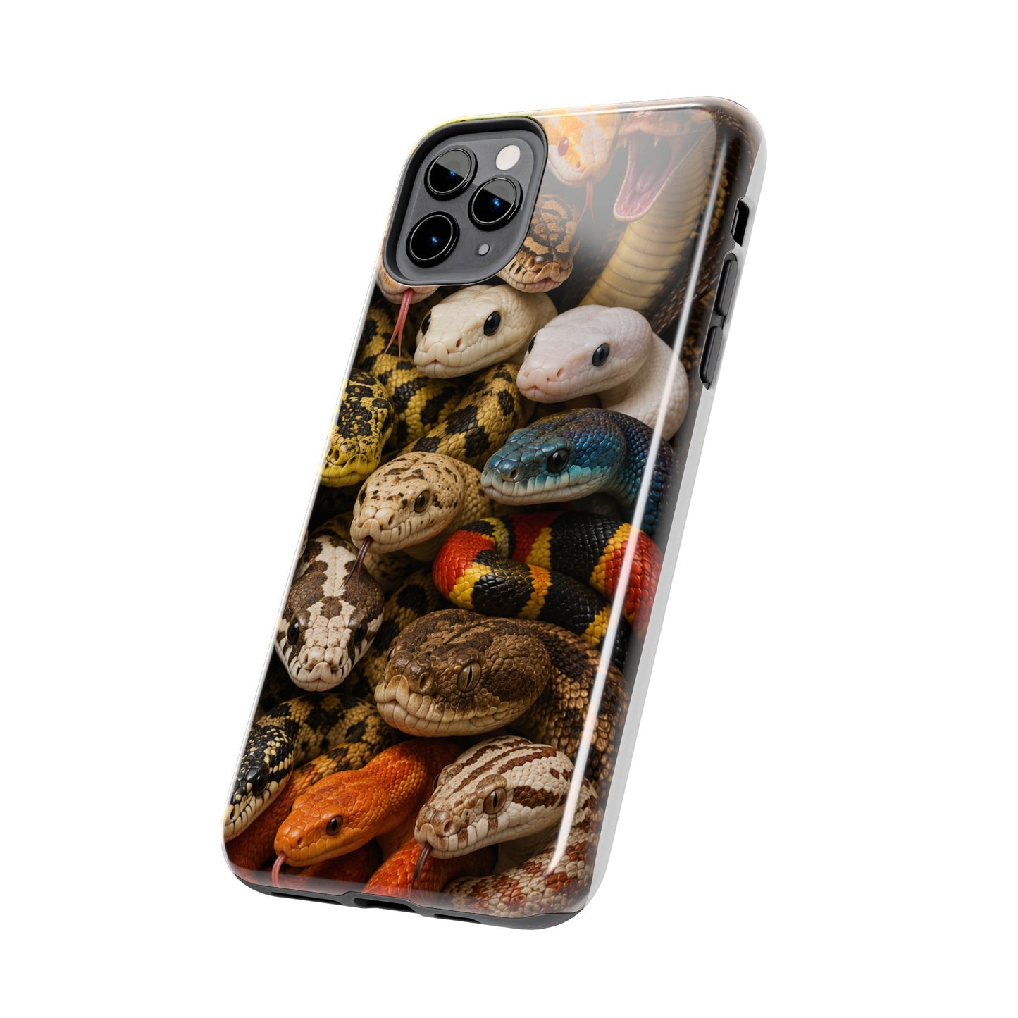 Snake Pattern Tough Phone Case — Colorful Snakes Protective Phone Cover