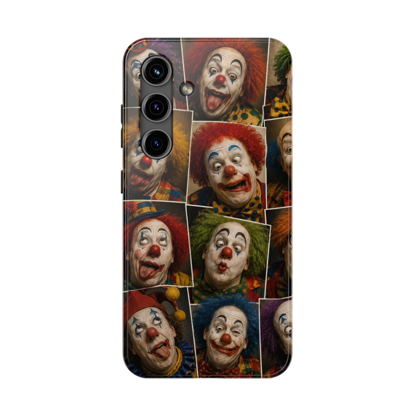 Clown Collage Tough Phone Case — Retro Carnival Horror Pattern
