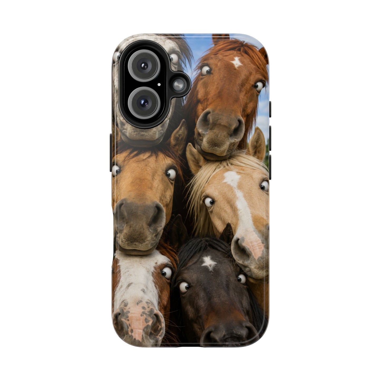 Horse Herd Phone Case — Funny Goofy Horses Tough Protective Cover
