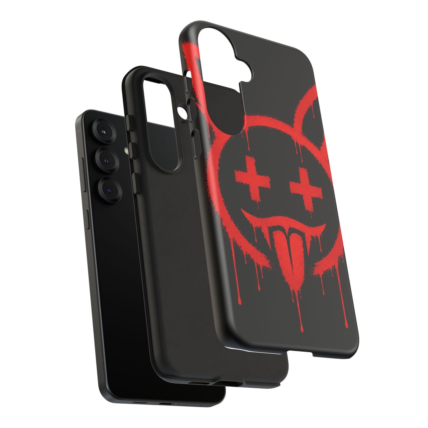 Phone Case - Metallic Souls Red Drip Smiley Graffiti Design