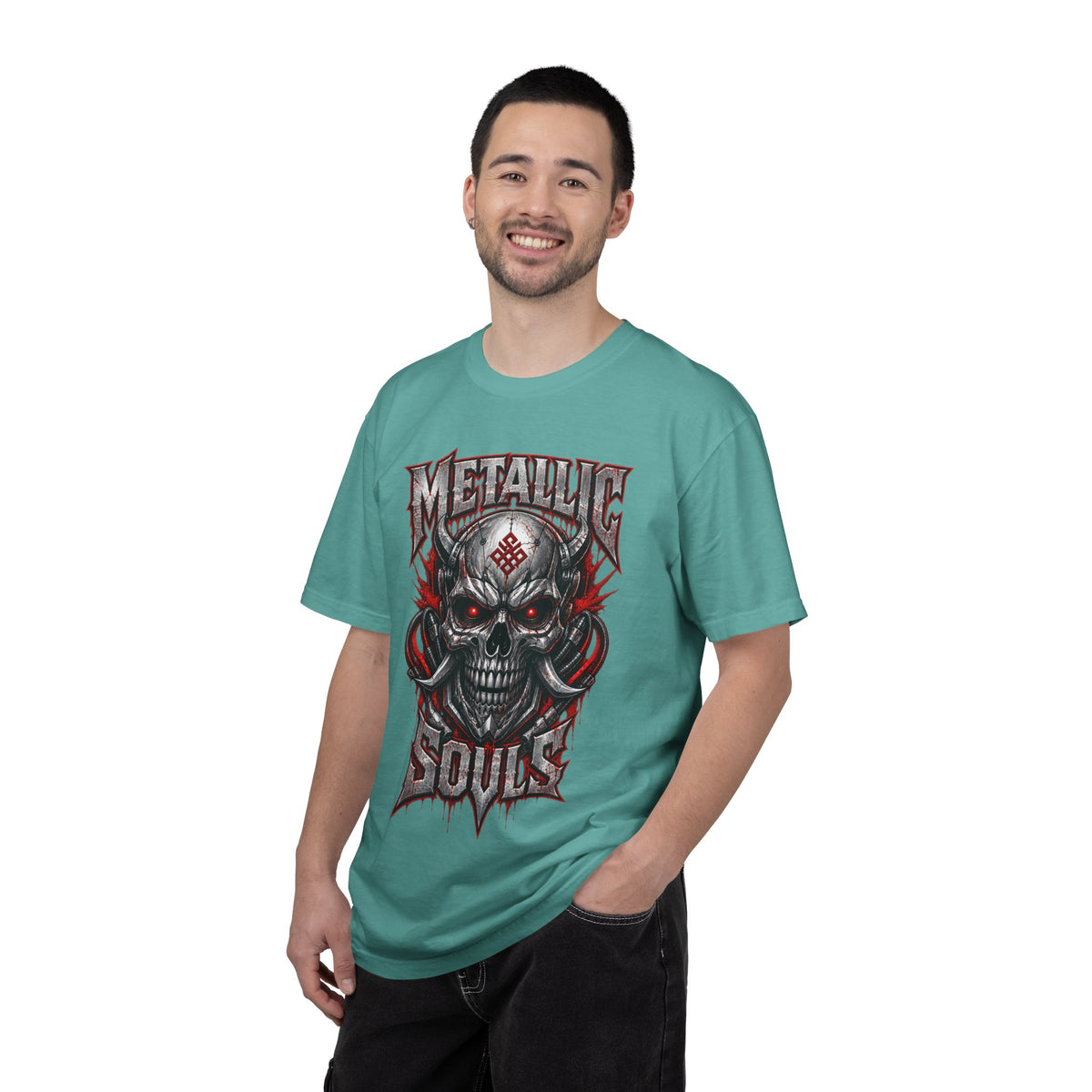 Metallic Souls Skull T-Shirt — Gothic Heavy Metal Band Tee