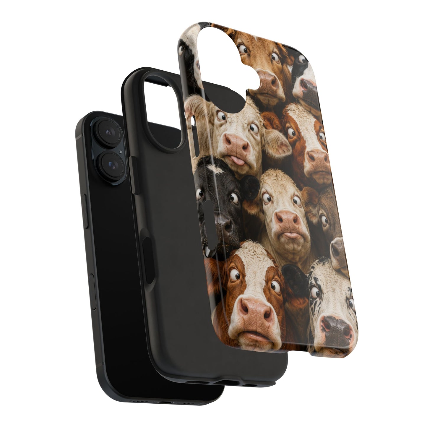 Cow Collage Tough Phone Case — Funny Farm Animal Protective Phone Cover